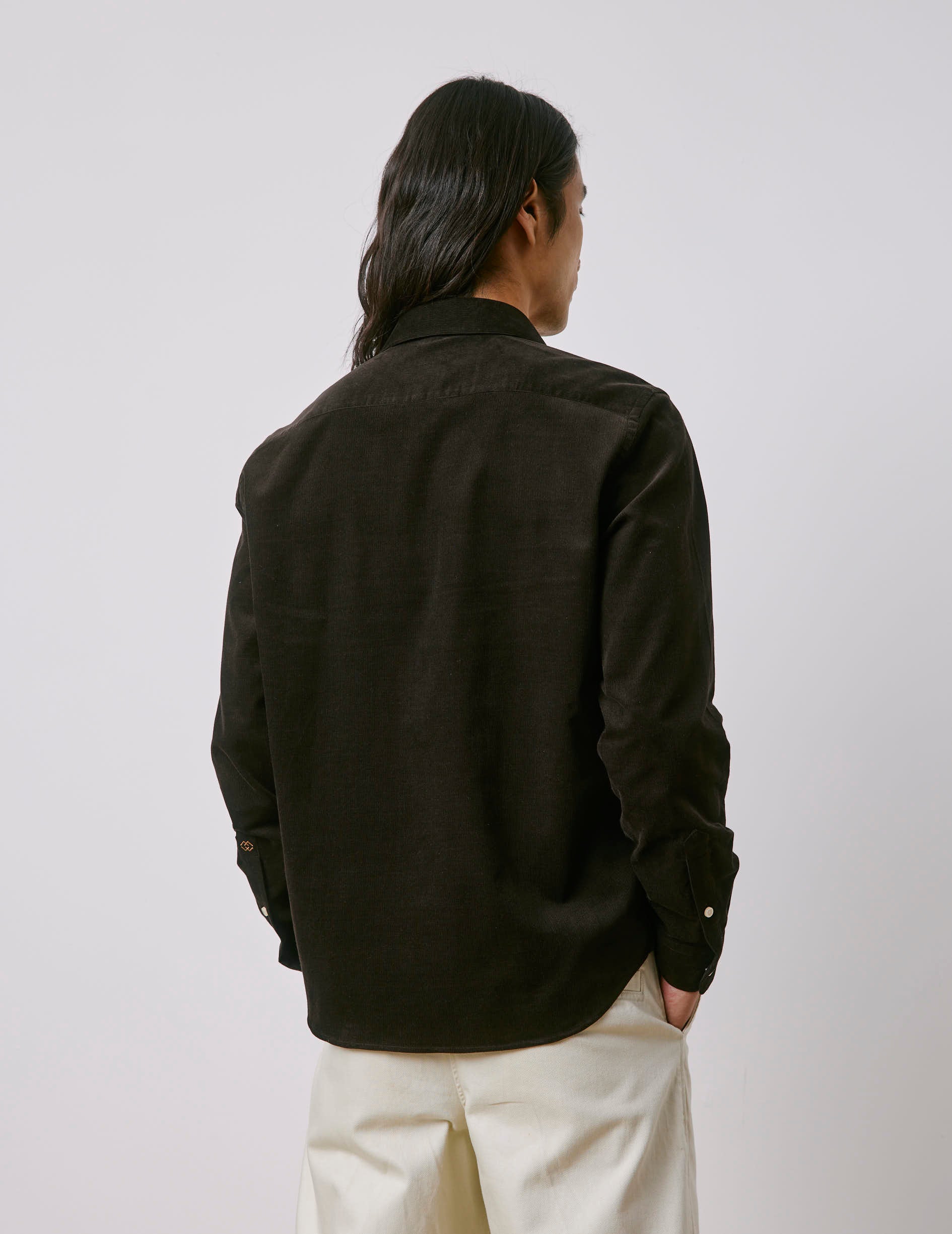 Unisex brown velvet "Je t'aime" shirt - Velvet - Figaret Collar