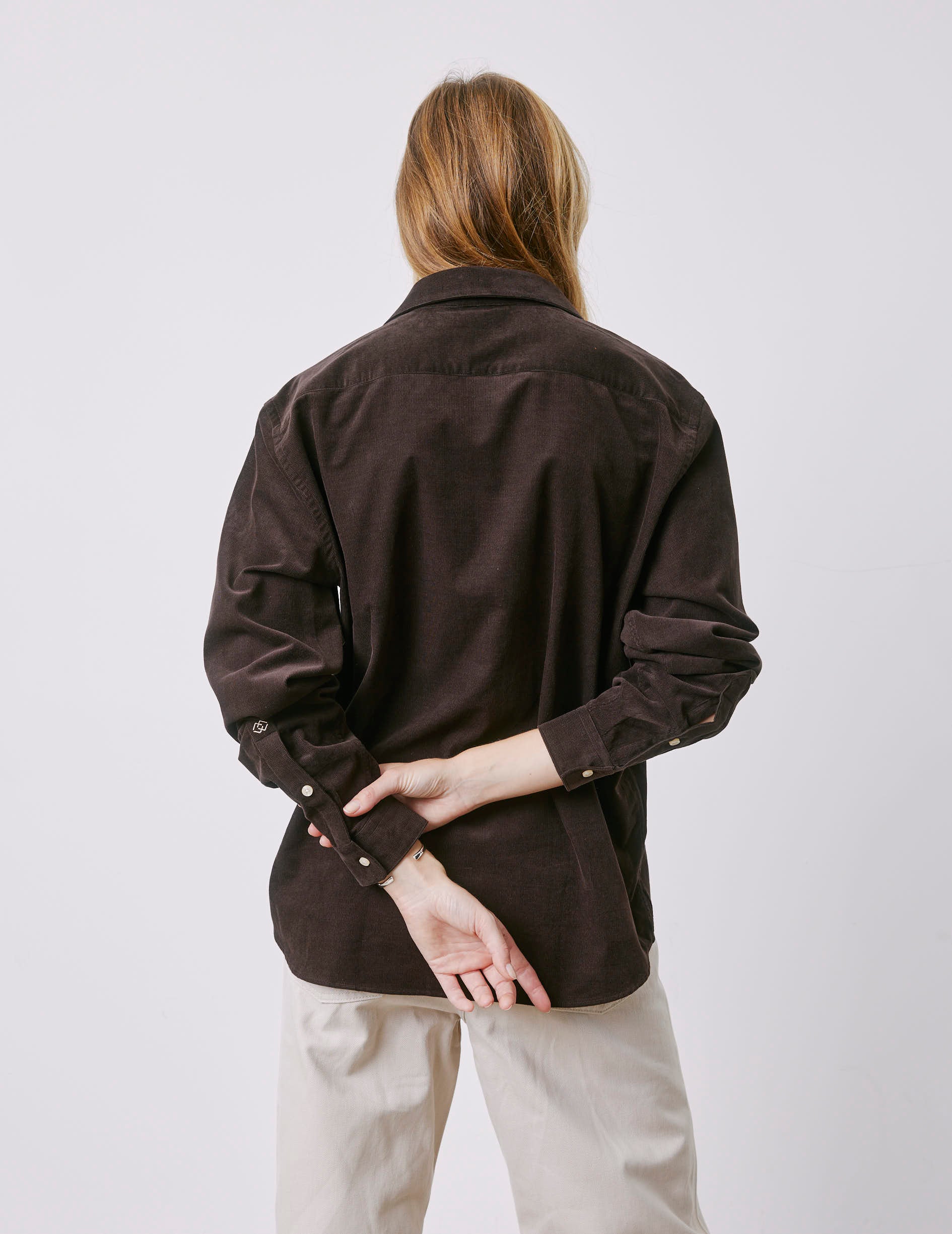 Unisex brown velvet "Je t'aime" shirt - Velvet - Figaret Collar