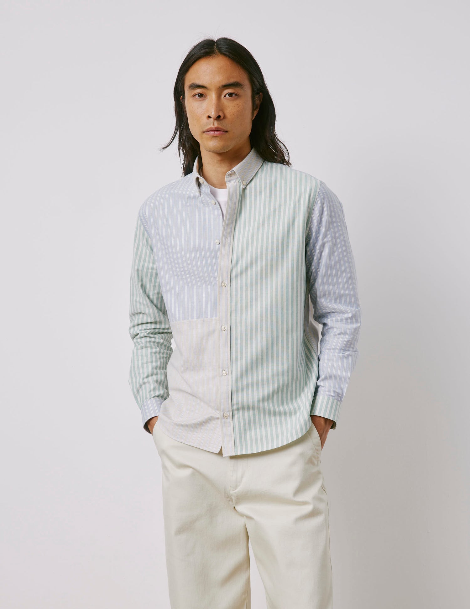 Marvinn blue striped Fun shirt - Oxford - American Collar#5