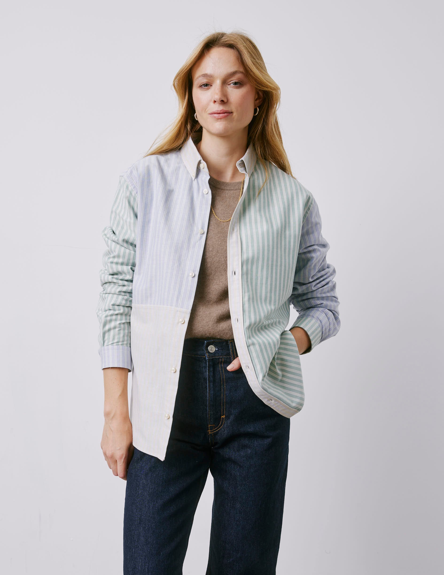 Marvinn blue striped Fun shirt - Oxford - American Collar