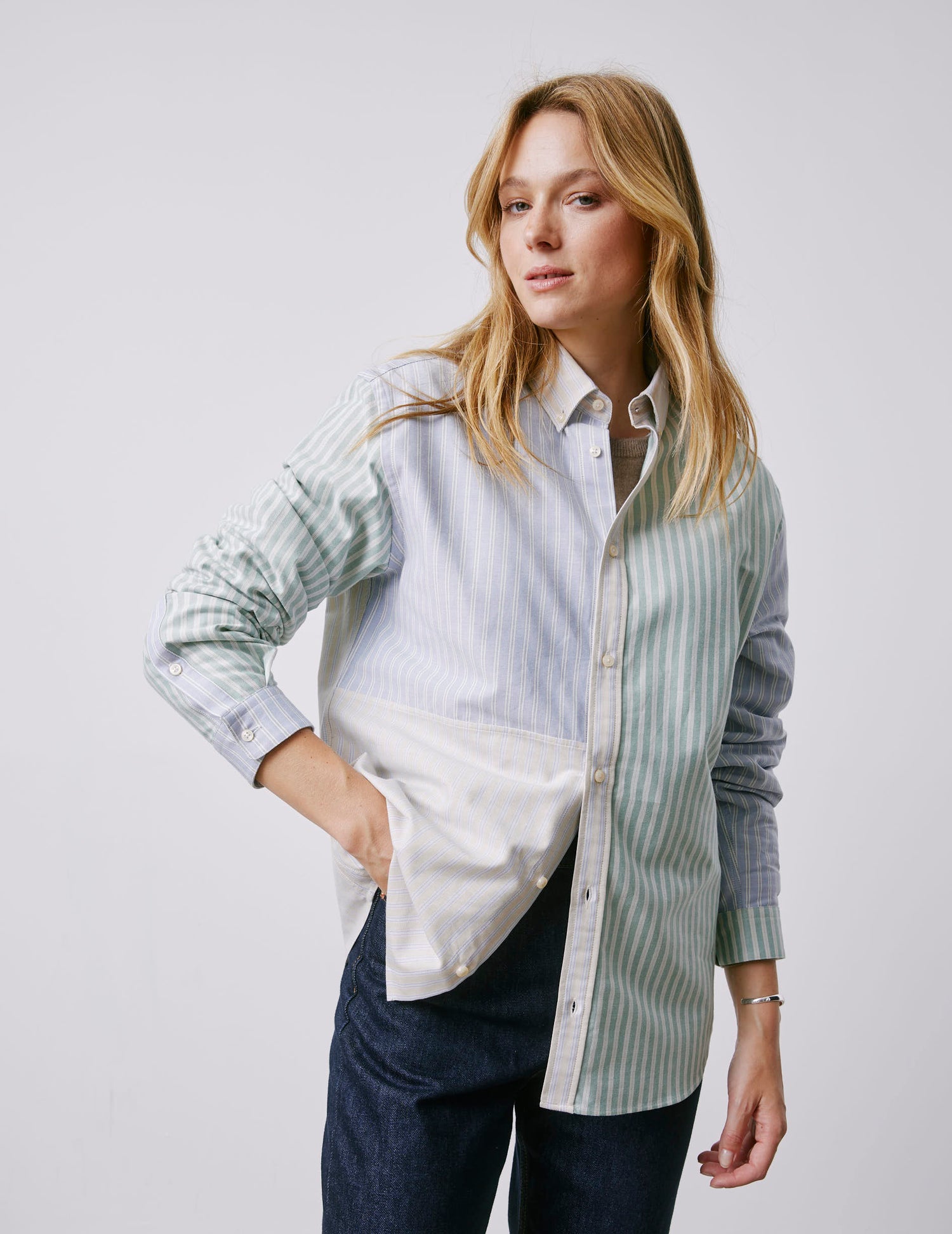 Marvinn blue striped Fun shirt - Oxford - American Collar#6