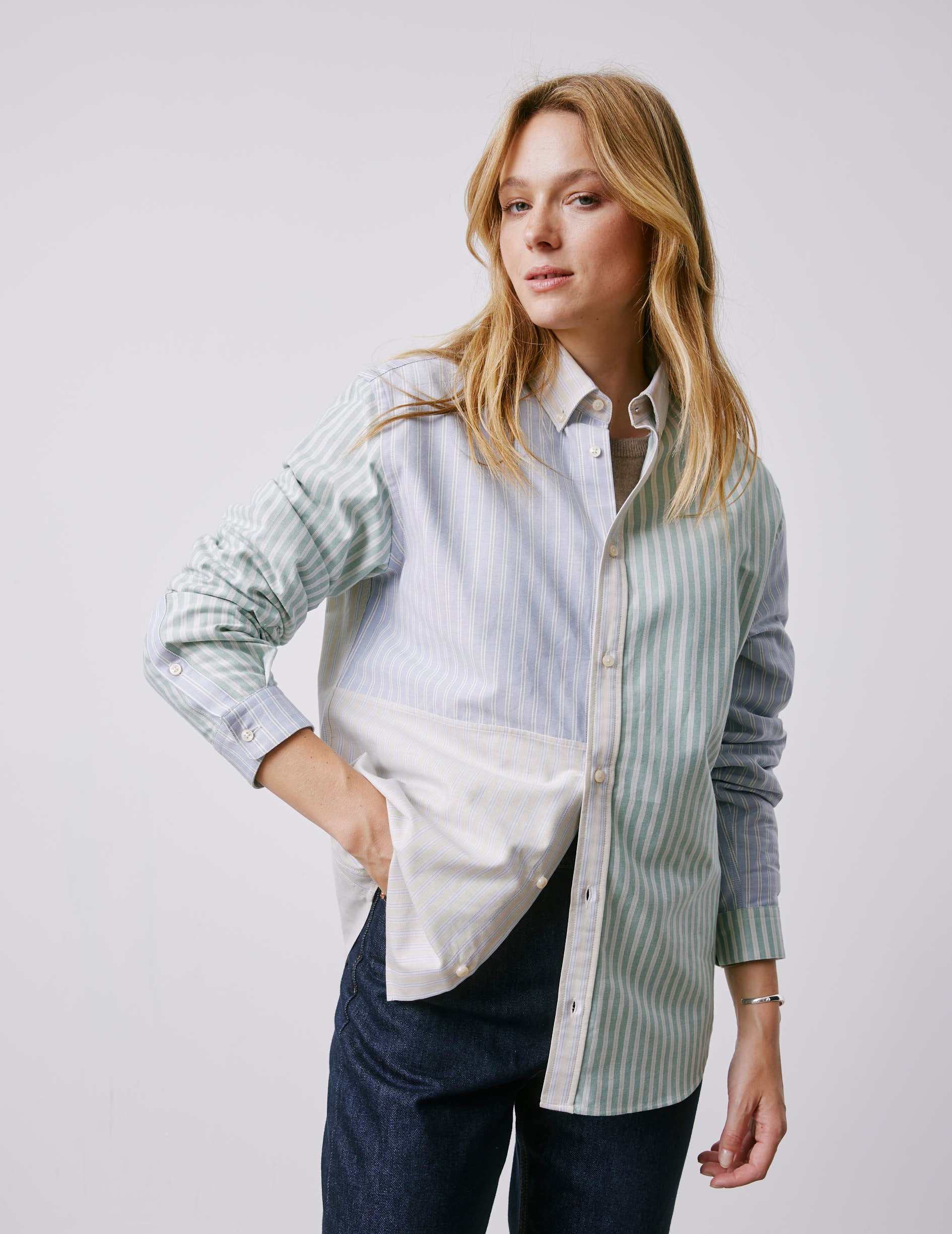 Marvinn blue striped Fun shirt - Oxford - American Collar