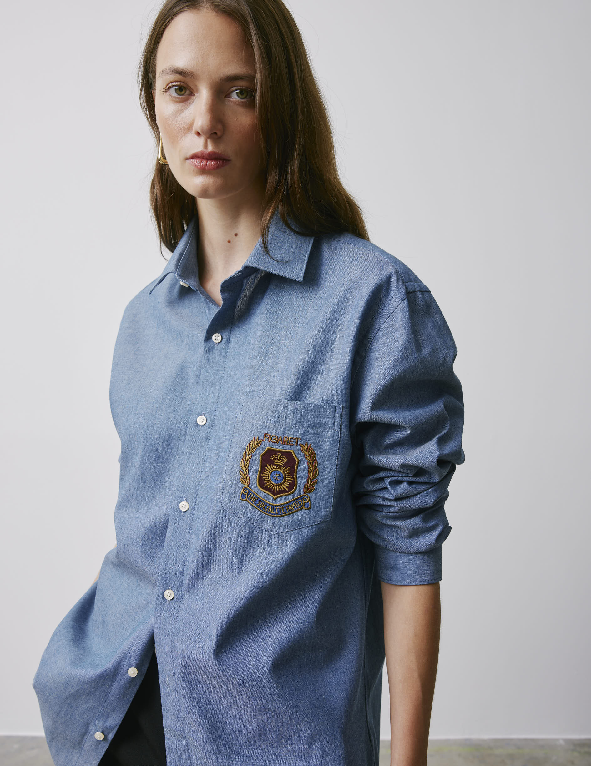 Paolo blue shirt - Chambray - French Collar