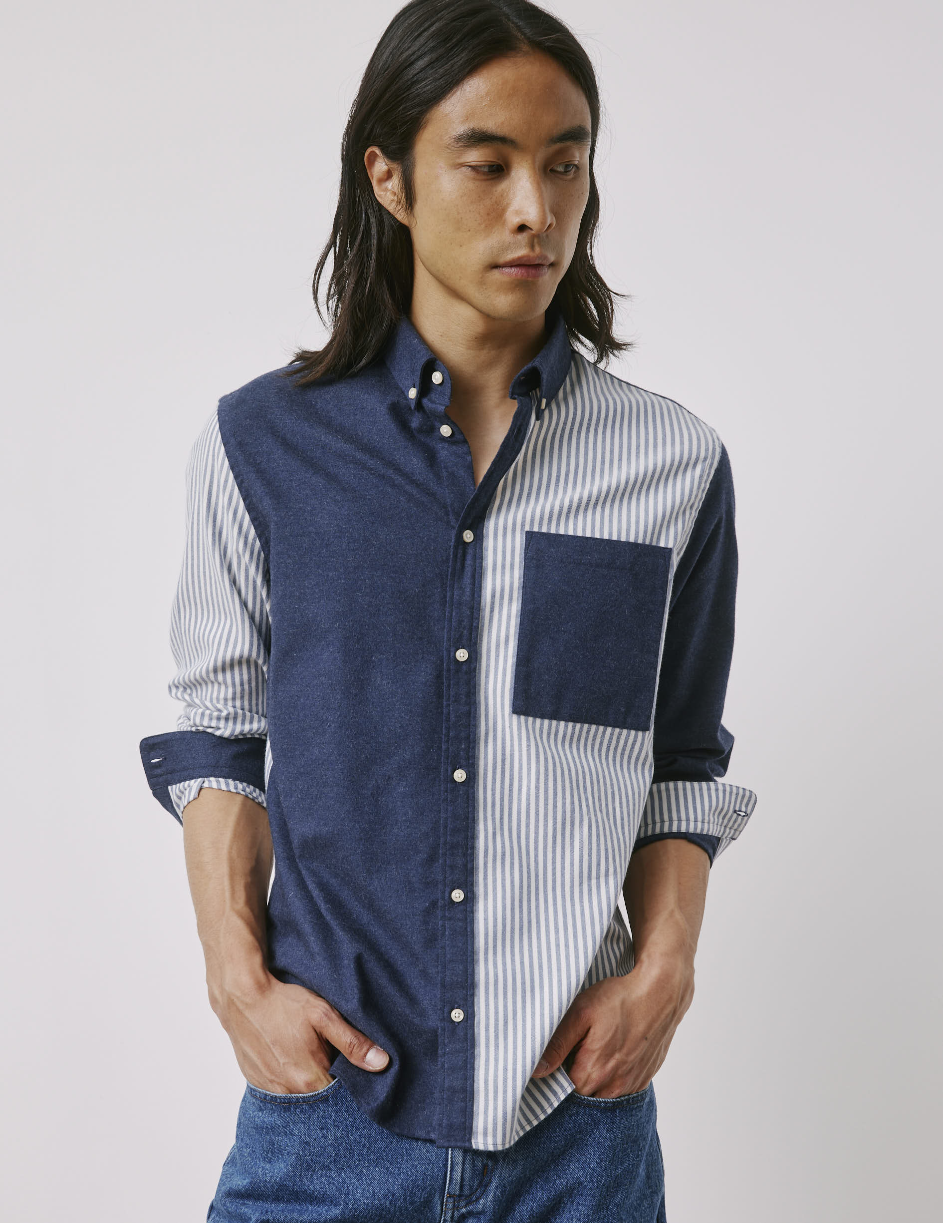 William blue Fun shirt - Flannel - American Collar