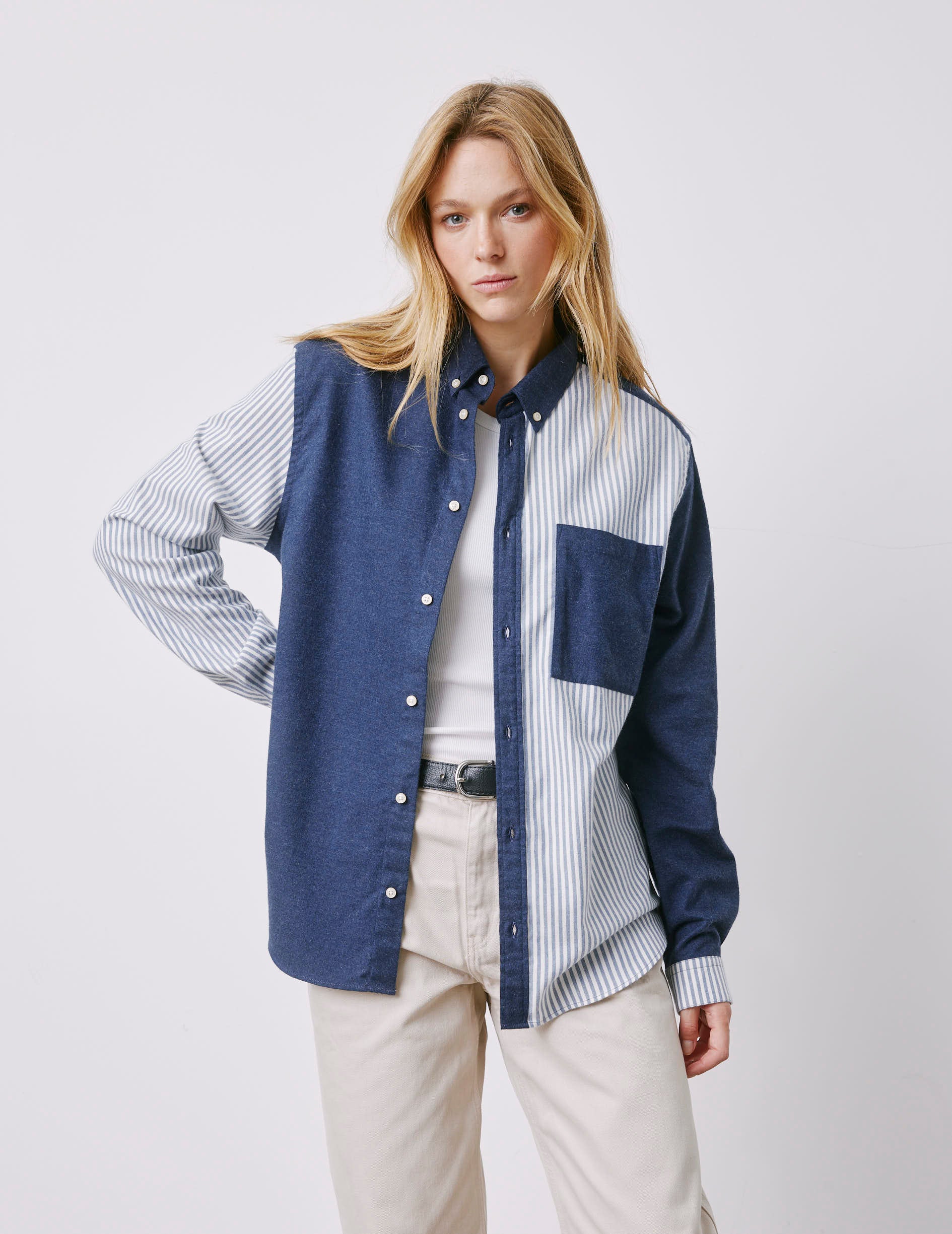 William blue Fun shirt - Flannel - American Collar