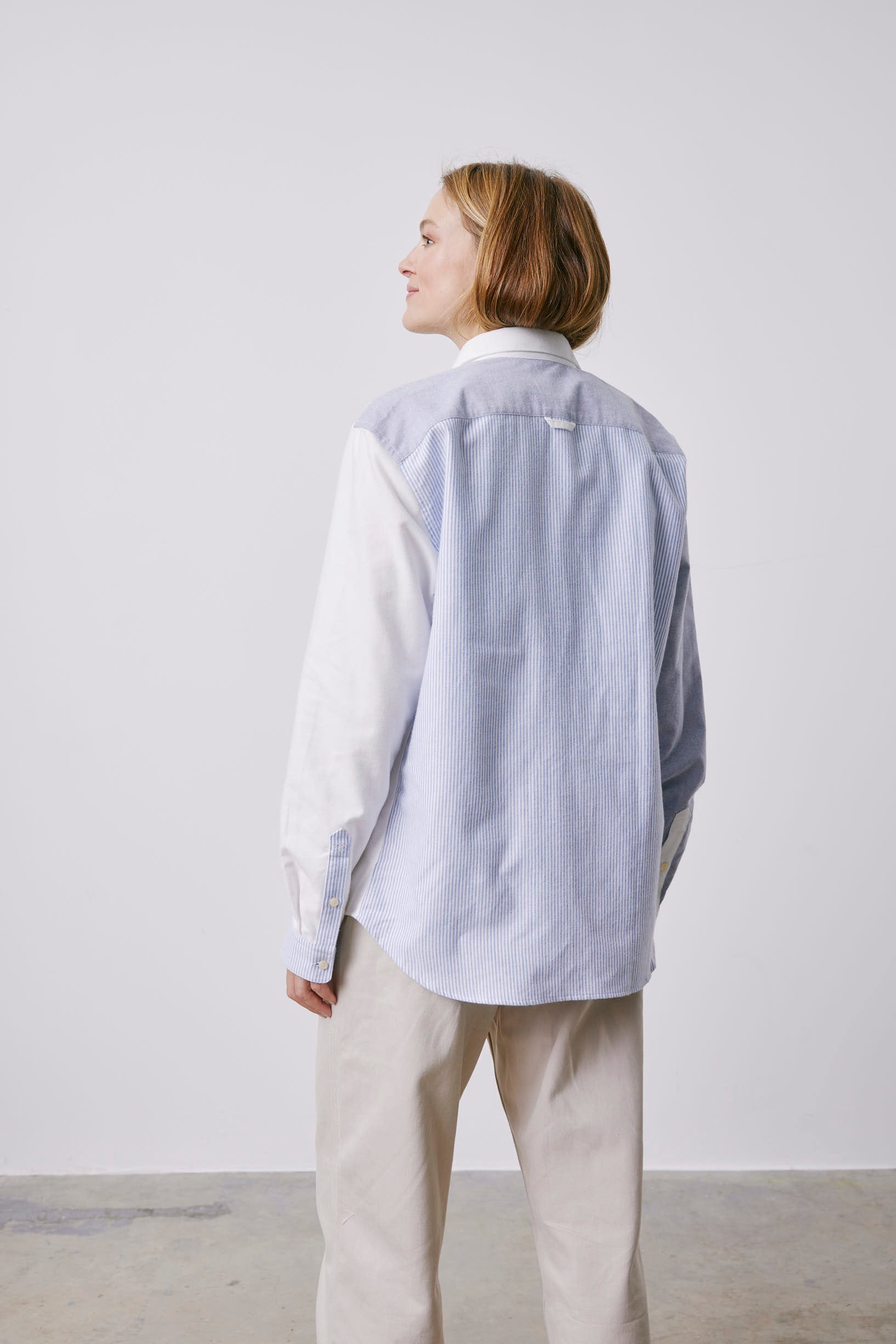 William navy striped Fun shirt - Scratch oxford - American Collar