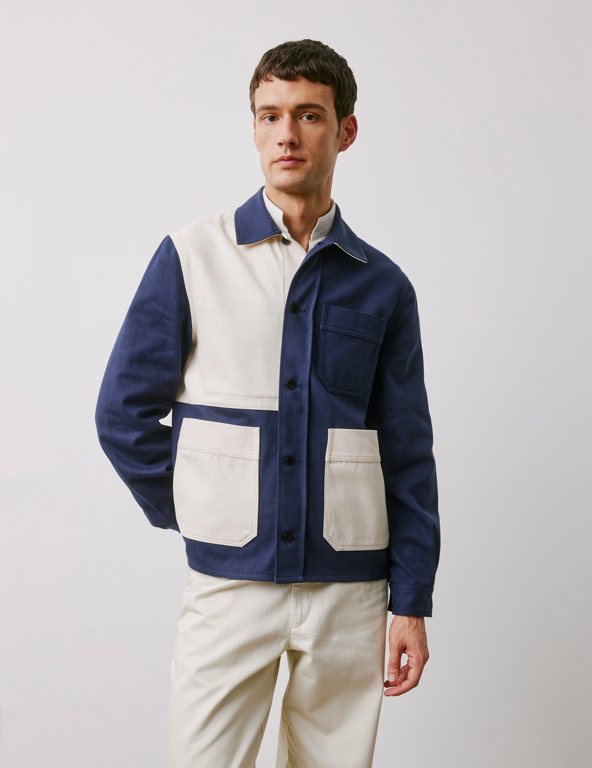 Mael navy twill fun overshirt