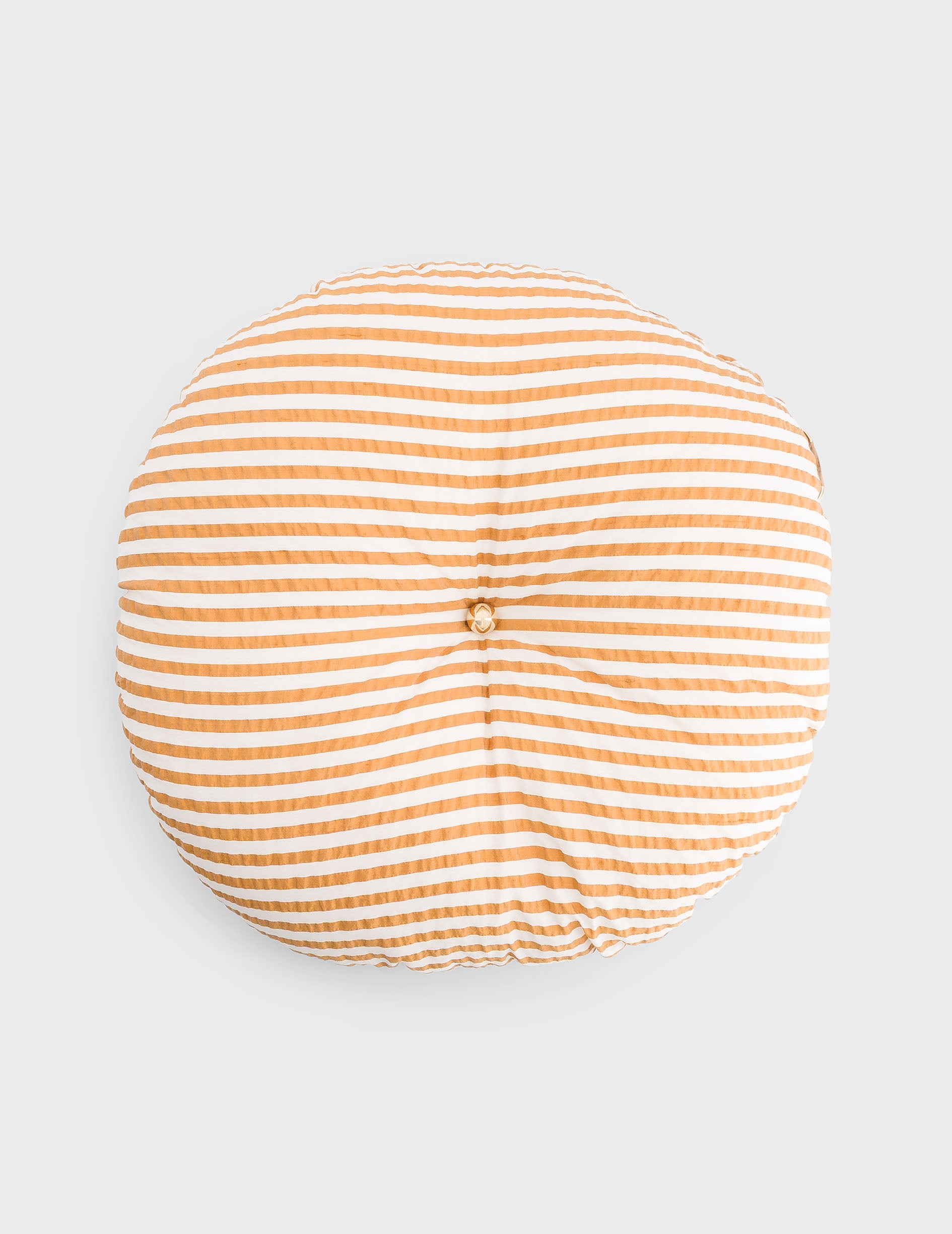 Pandoro striped ochre seersucker cushion