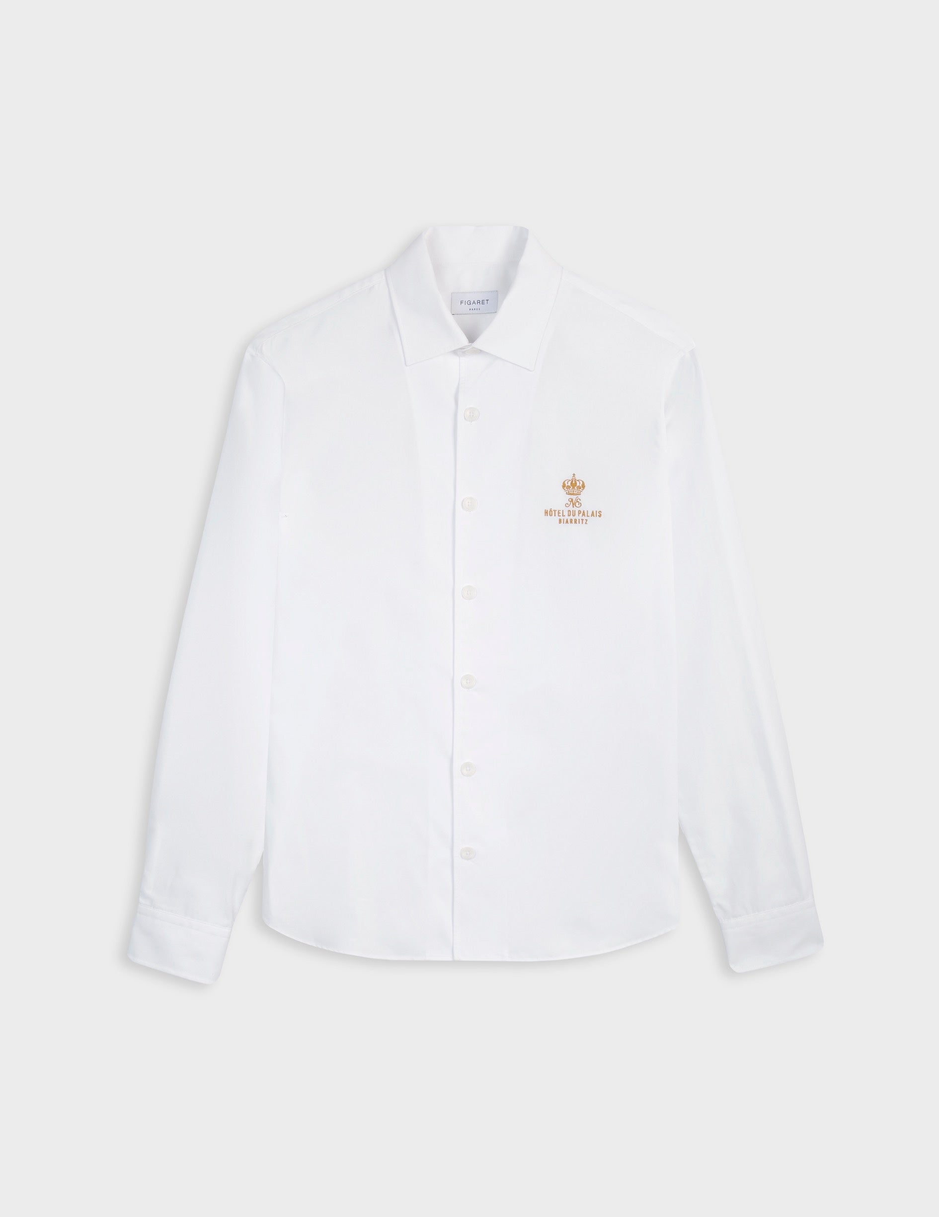 Unisex Ainhoa white shirt - Poplin - Shirt without collar stand Collar