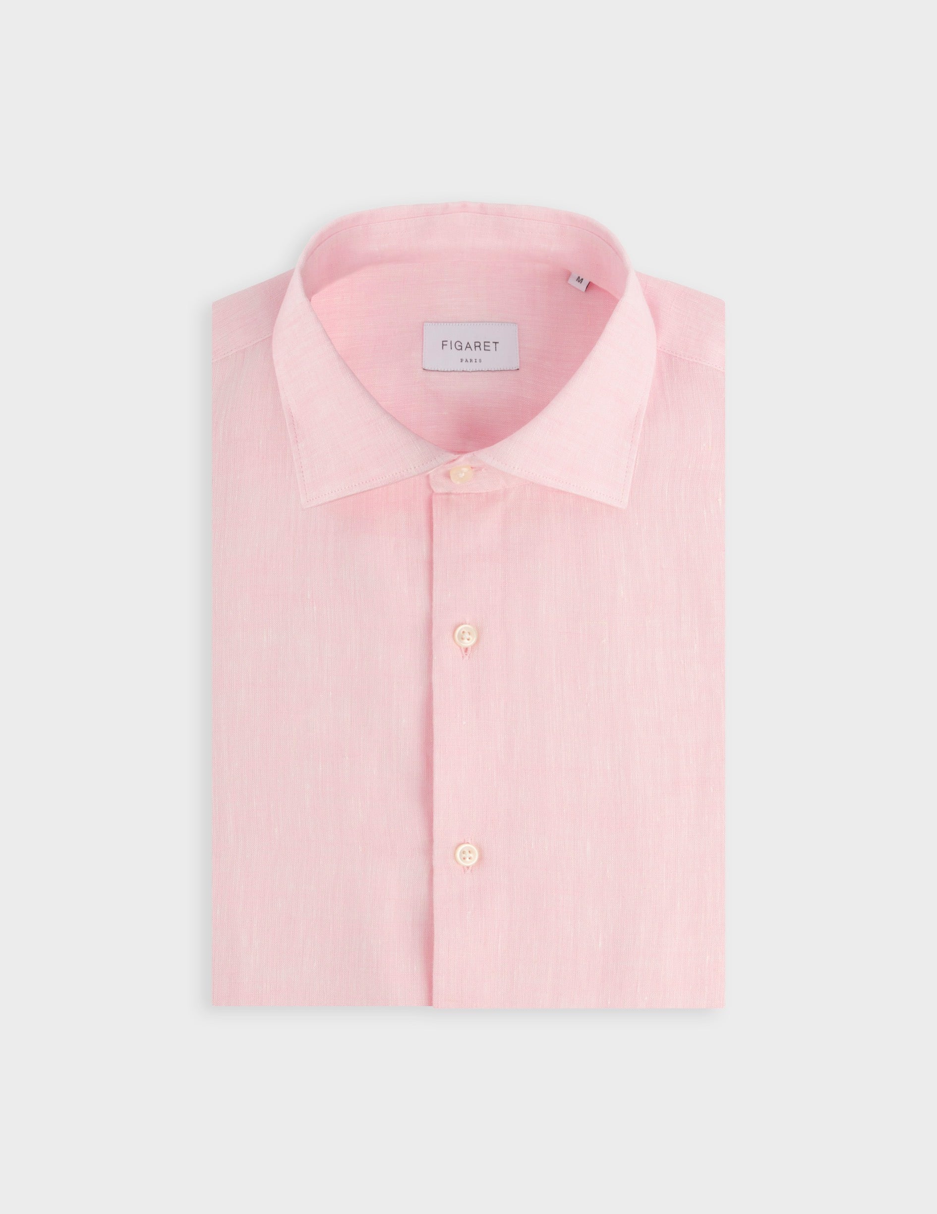 Light pink linen Aristote shirt - Linen - Italian Collar