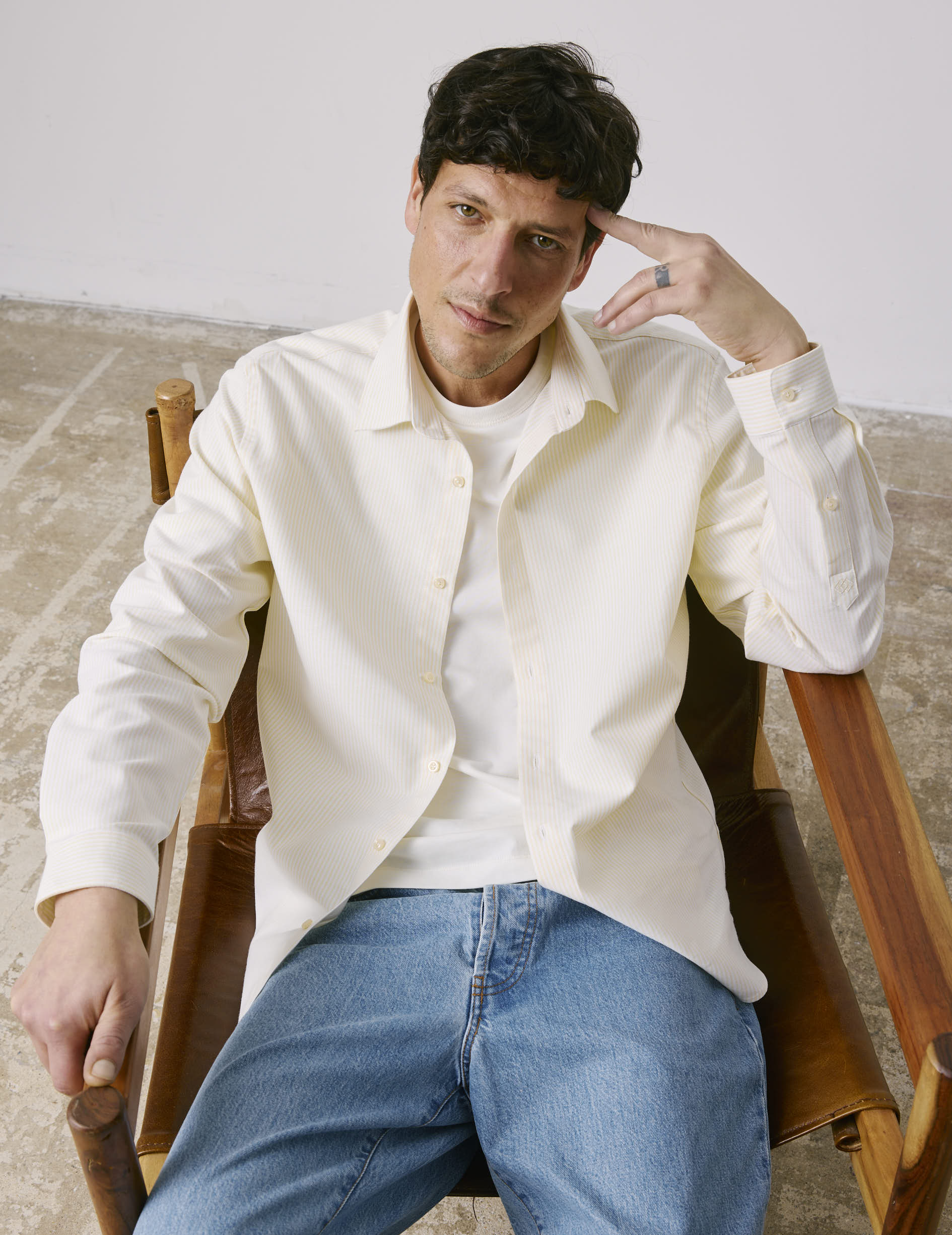 Auguste Striped yellow shirt - Oxford - French Collar