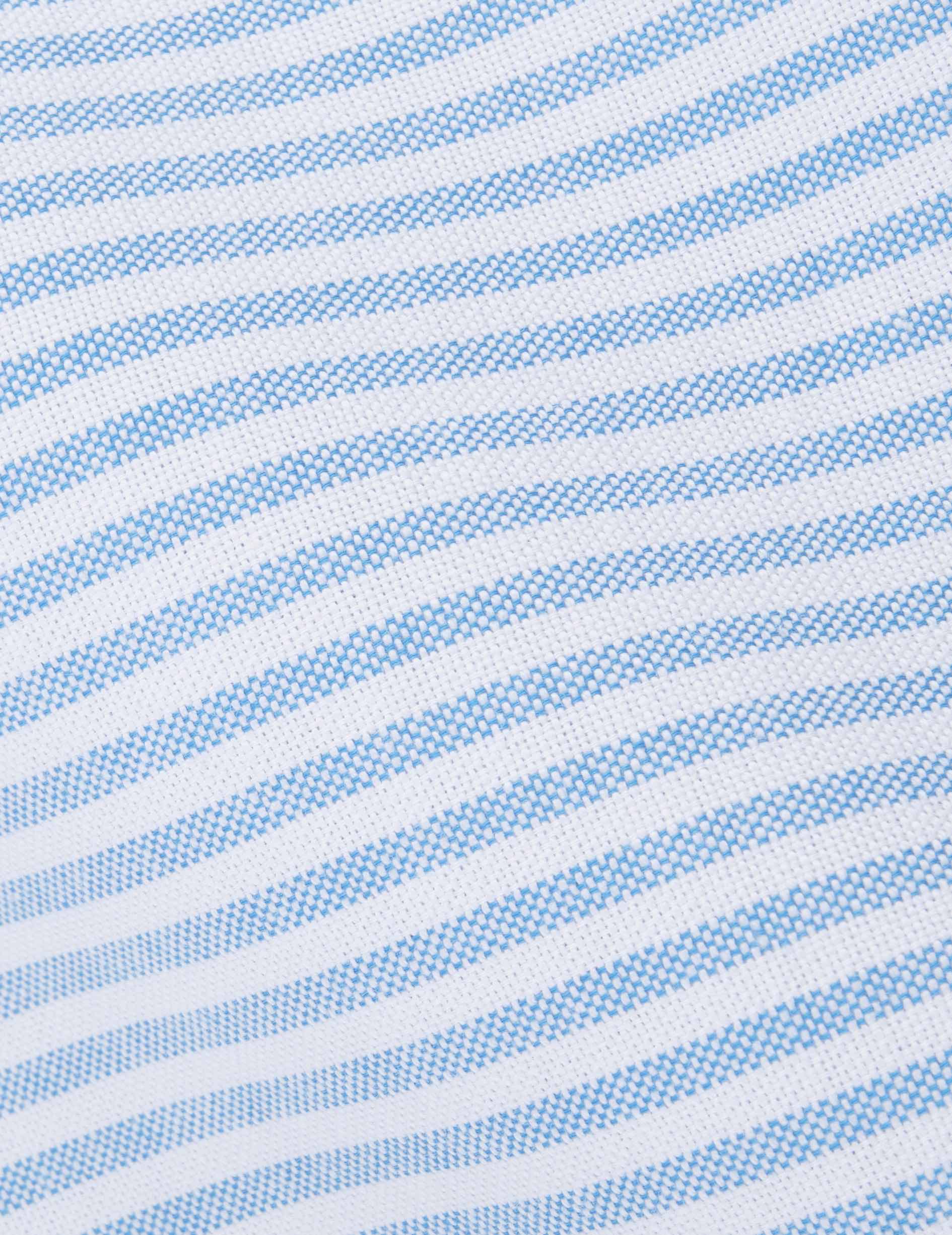 Chemise Auguste rayée bleue - Oxford - Col Français