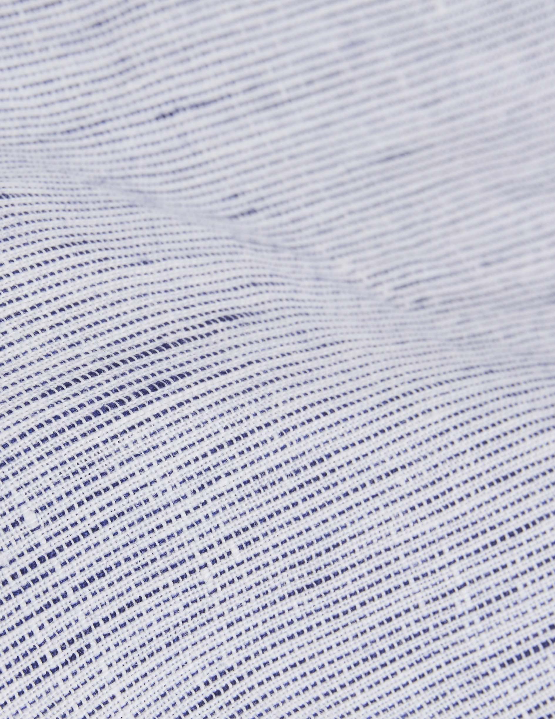 Striped navy linen Auguste shirt - Linen - French Collar