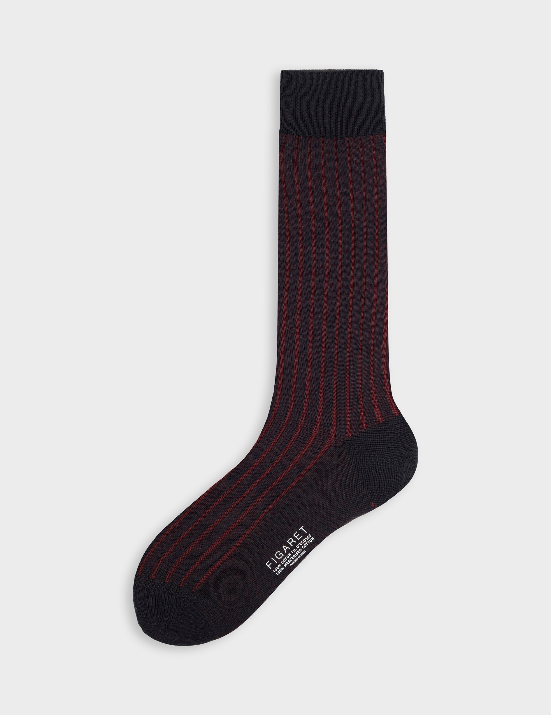 Vanised red Scottish cotton thread socks