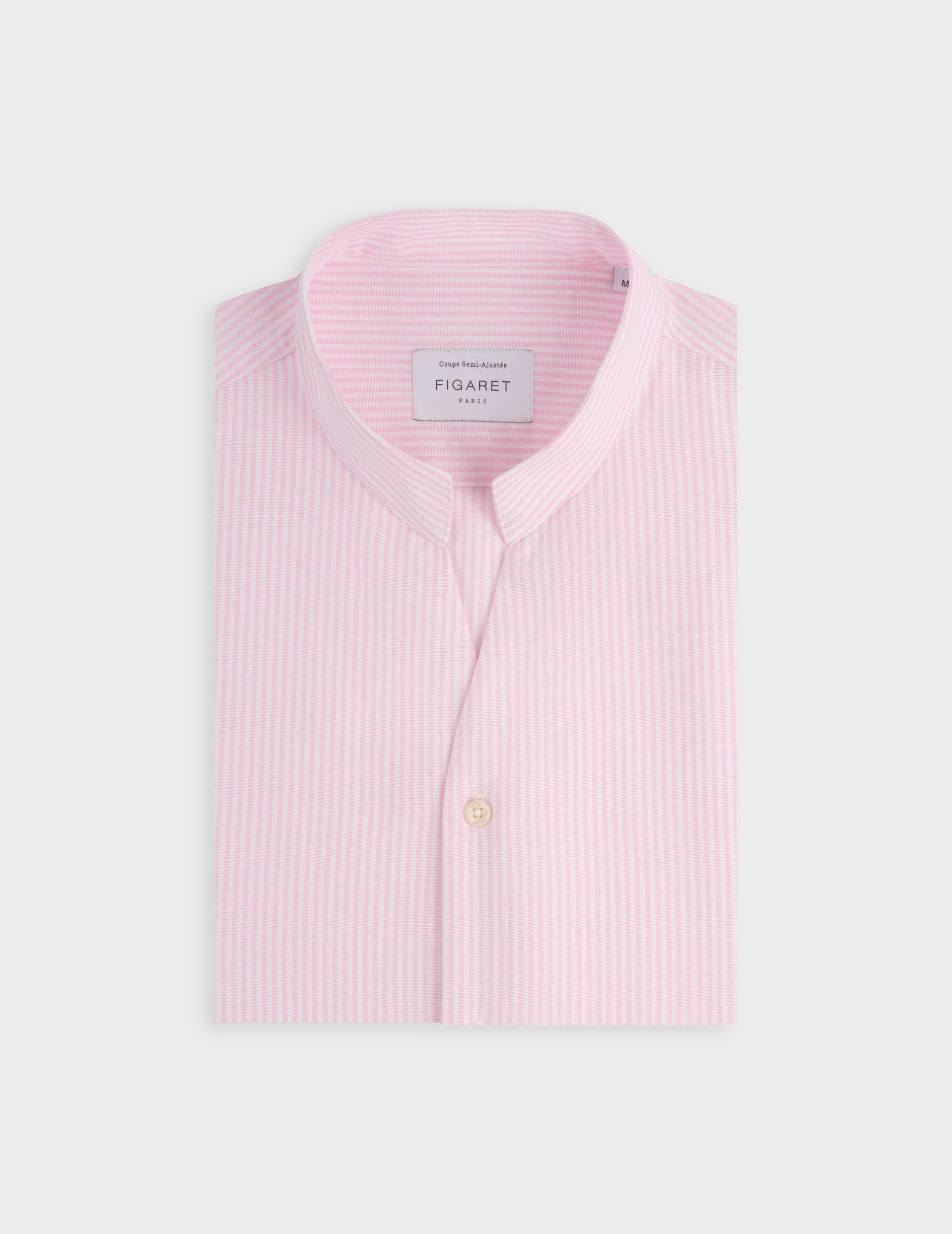 Carl Striped pink shirt - Oxford - Open straight Collar