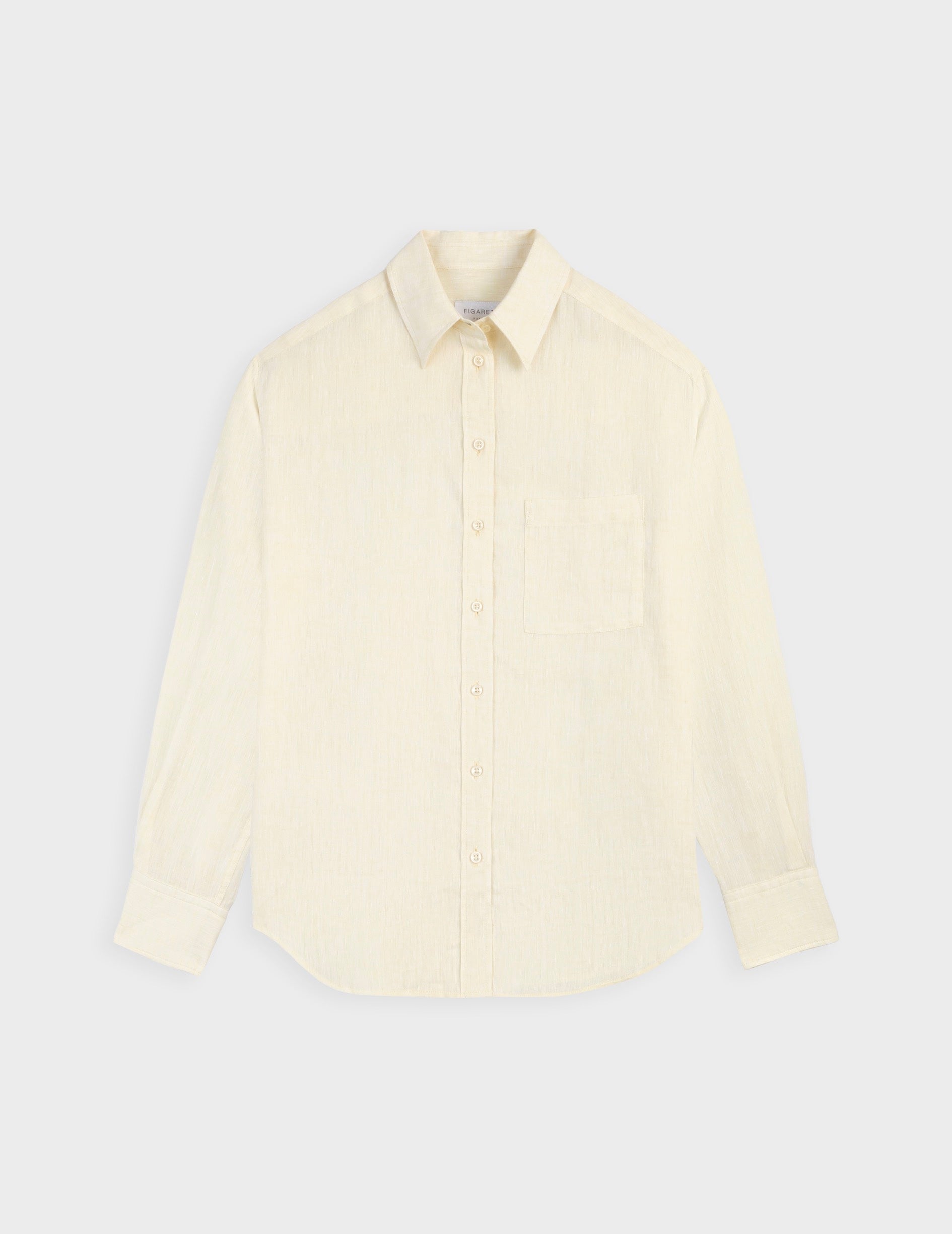 Charlotte shirt in yellow linen - Linen - Shirt Collar