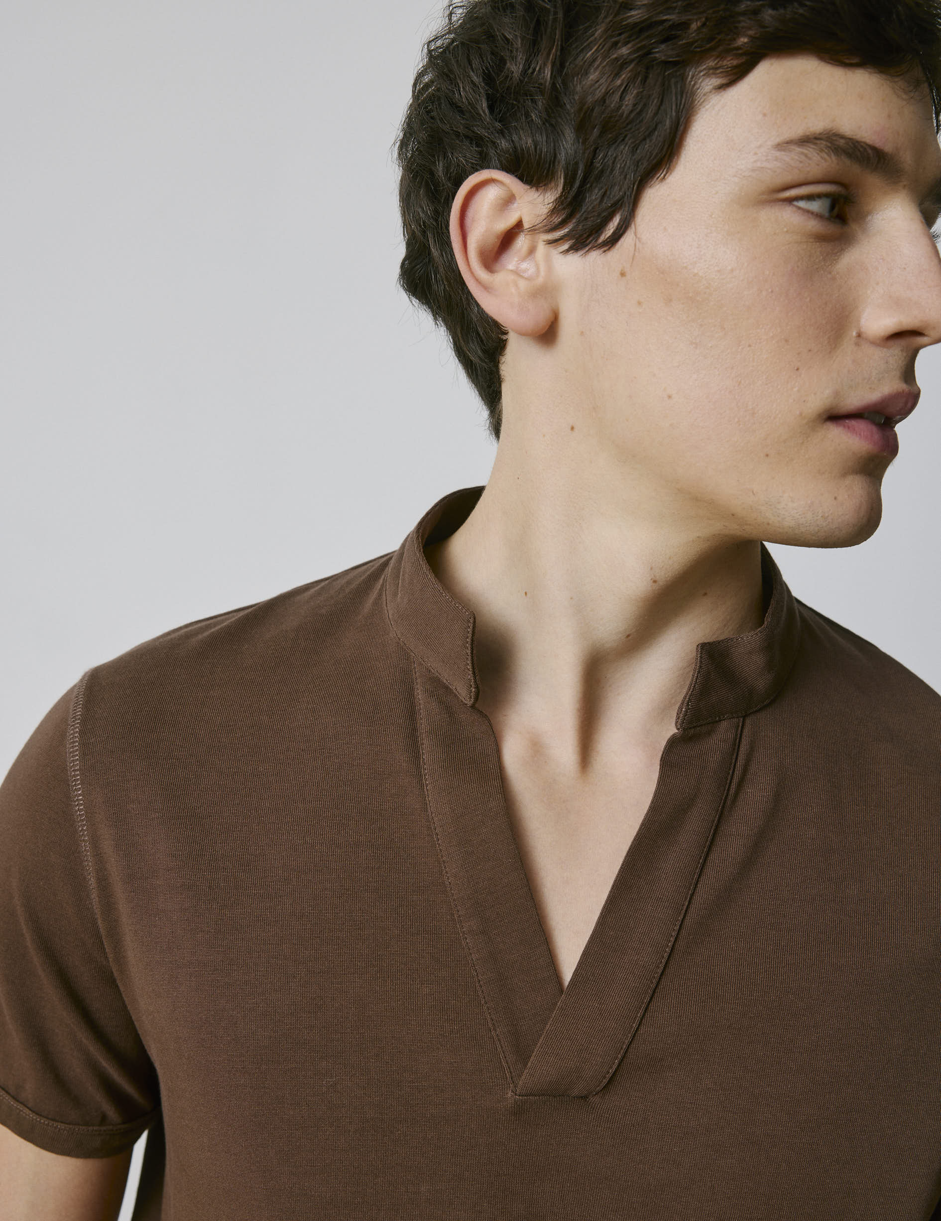 Charly dark brown cotton T-shirt