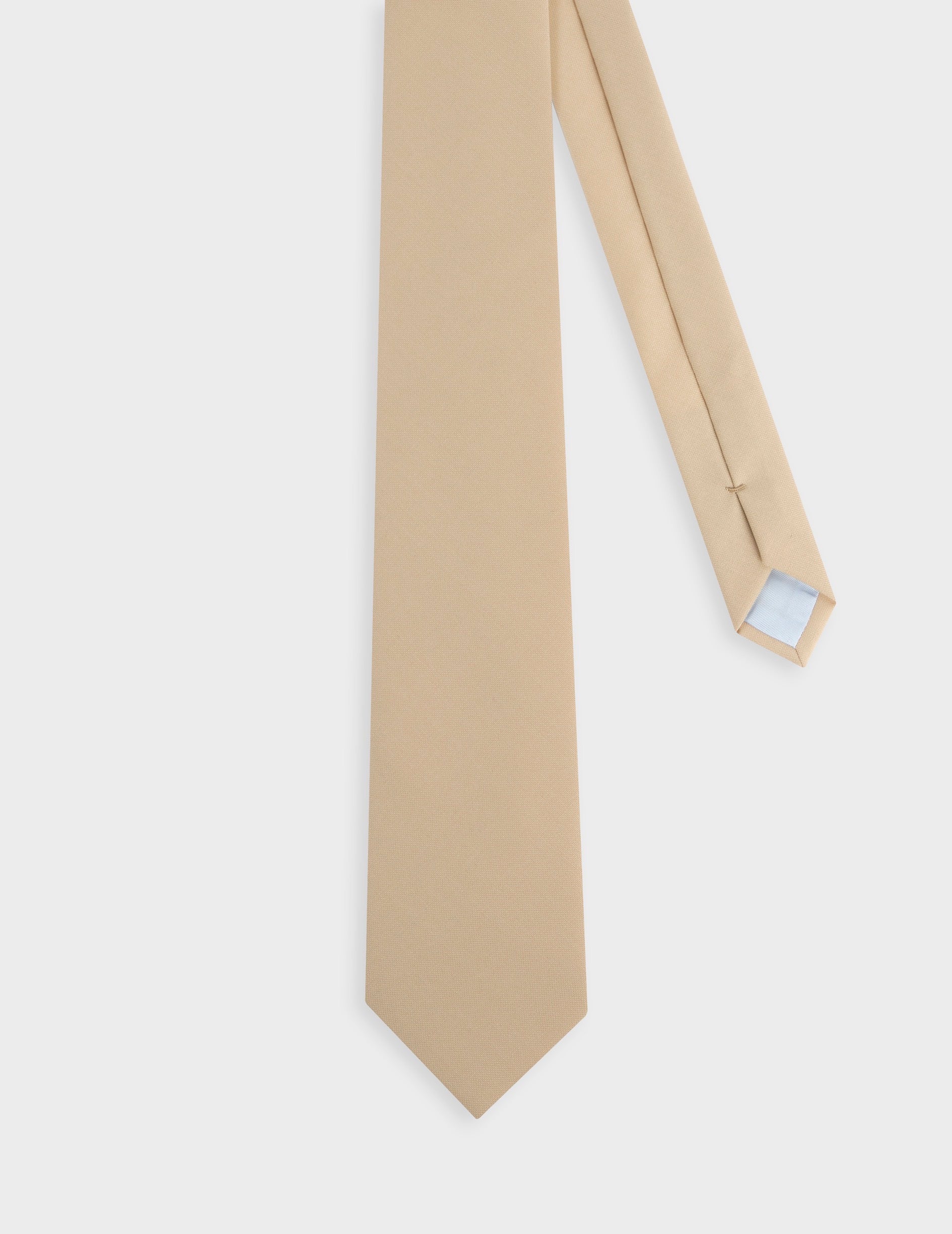 Tie in beige virgin wool