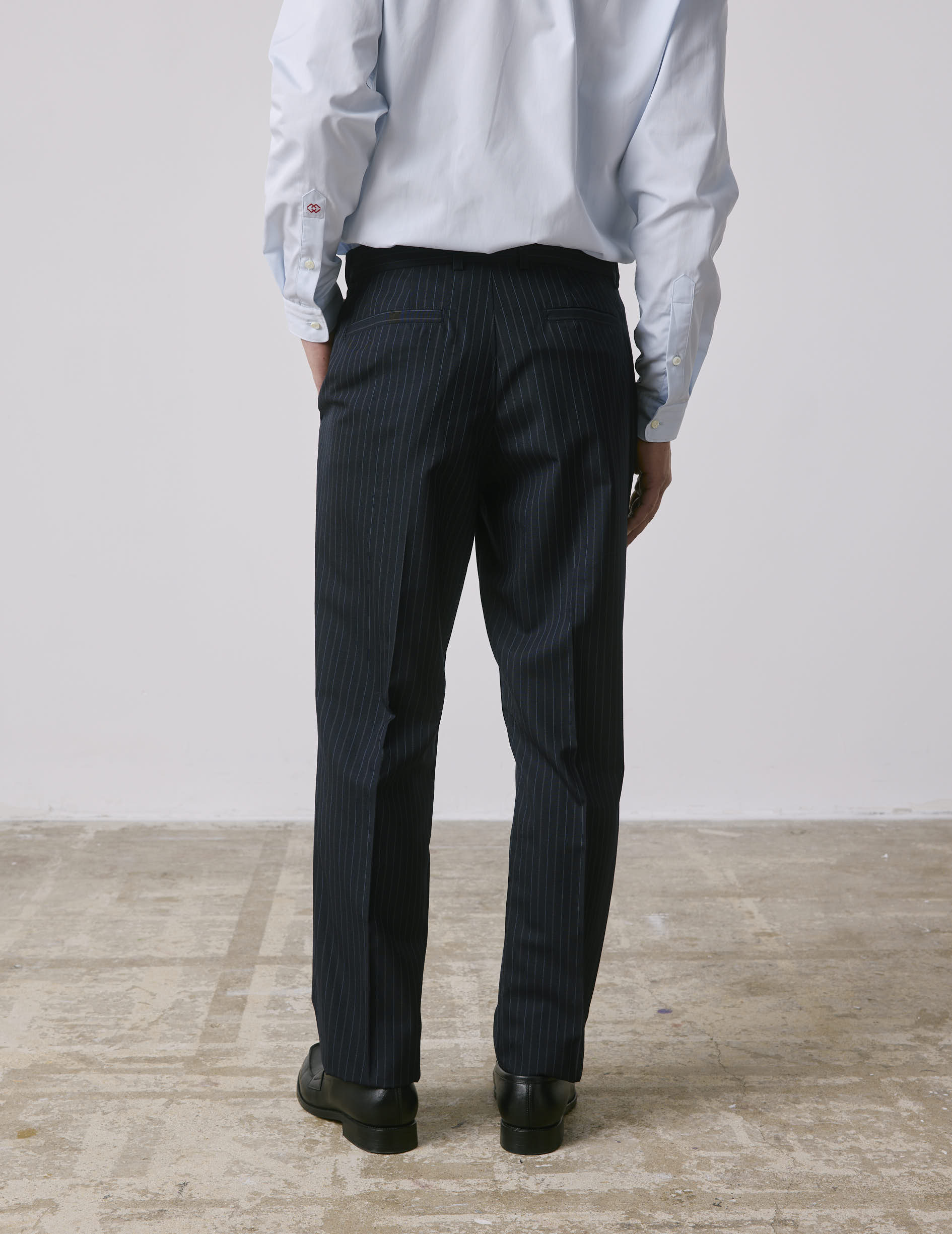 Driss navy virgin wool suit pants