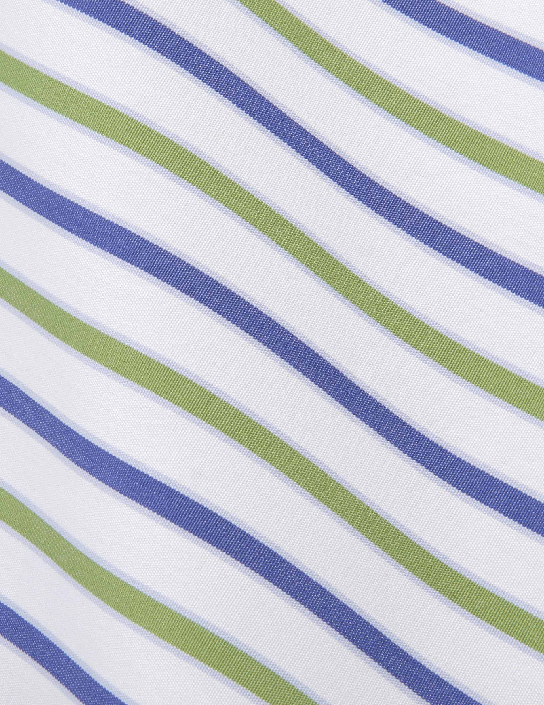 Semi-fitted striped green shirt - Poplin - Figaret Collar