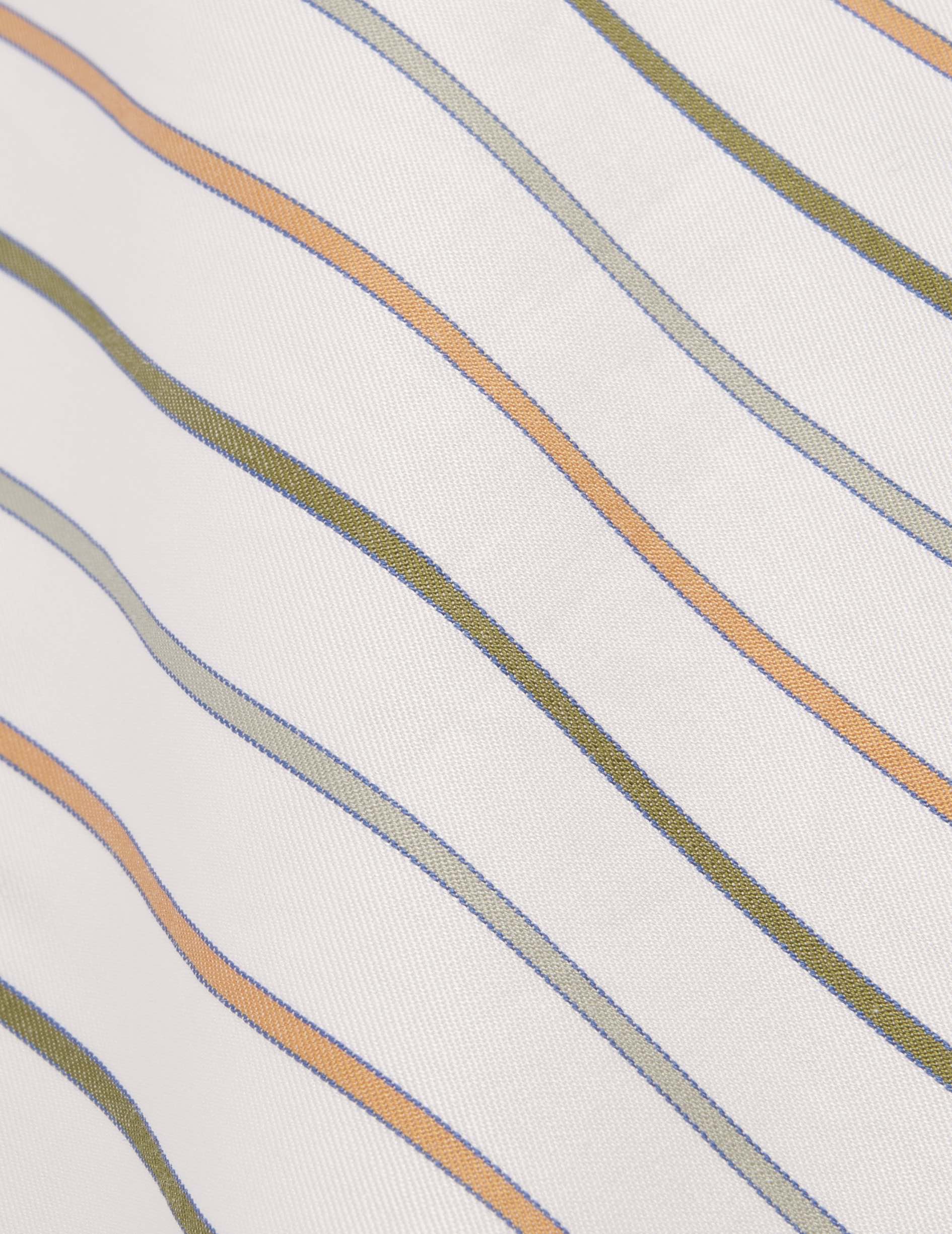 Semi-fitted striped beige shirt - Popeline - Figaret Collar