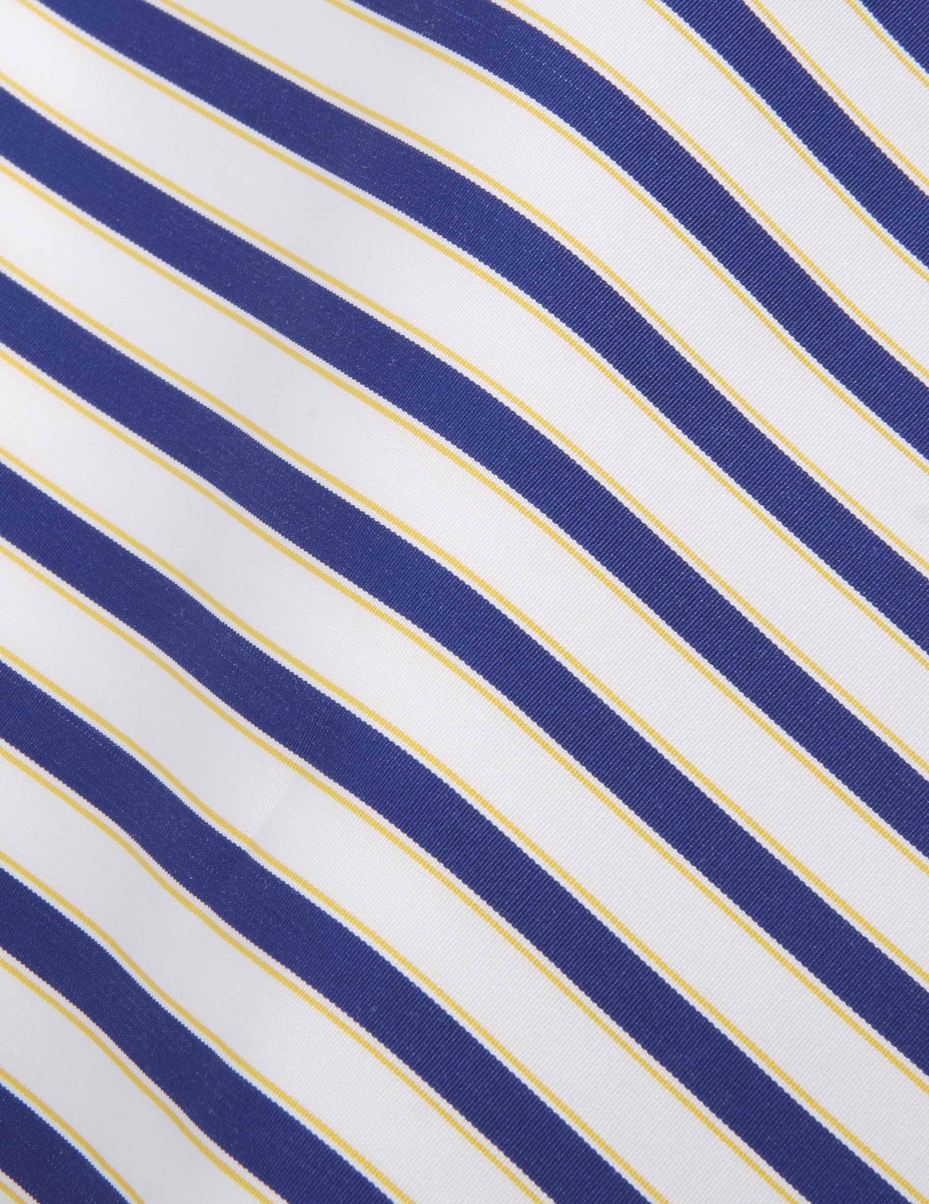 Semi-fitted striped blue shirt - Poplin - Figaret Collar