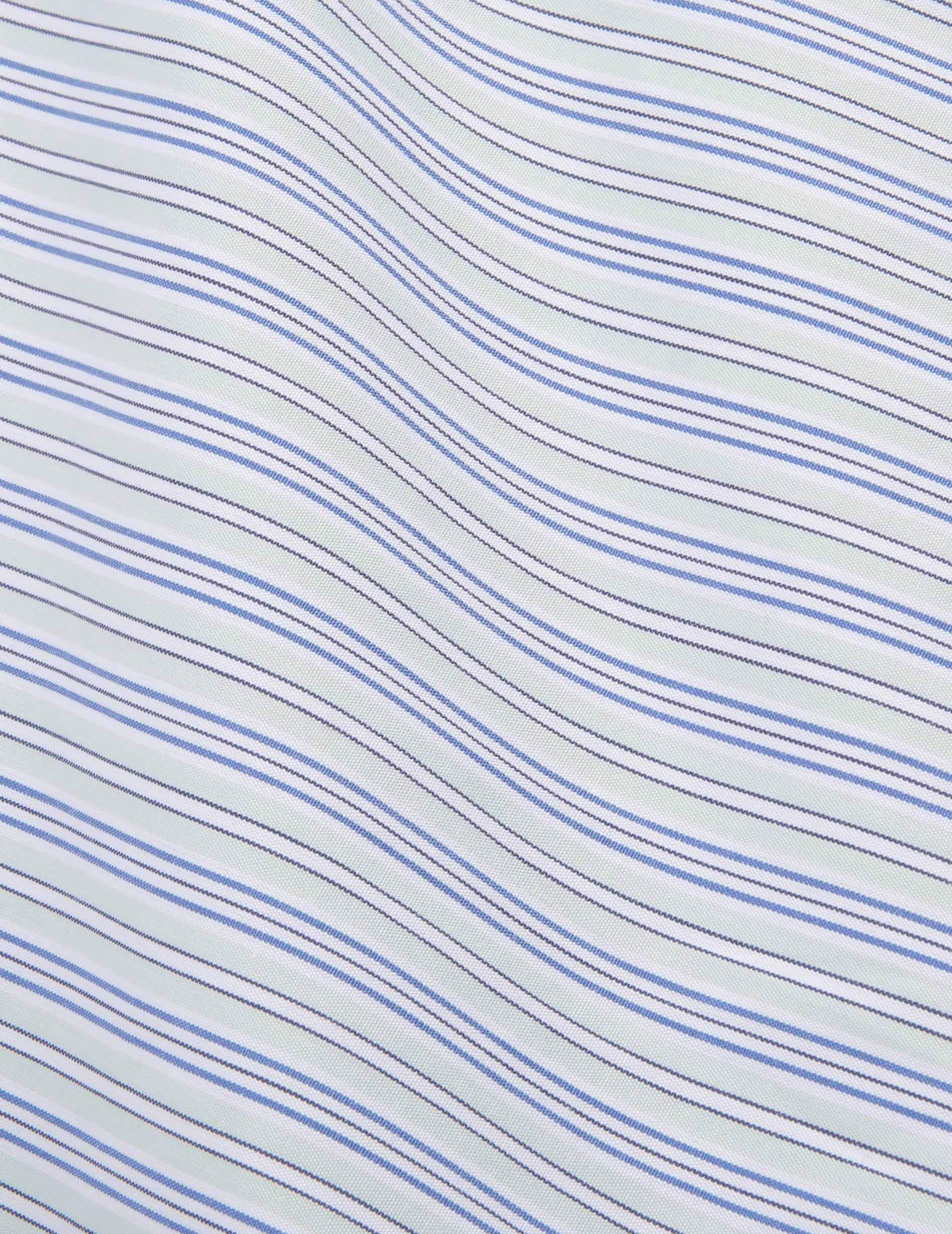 Classic striped green shirt - Poplin - Figaret Collar