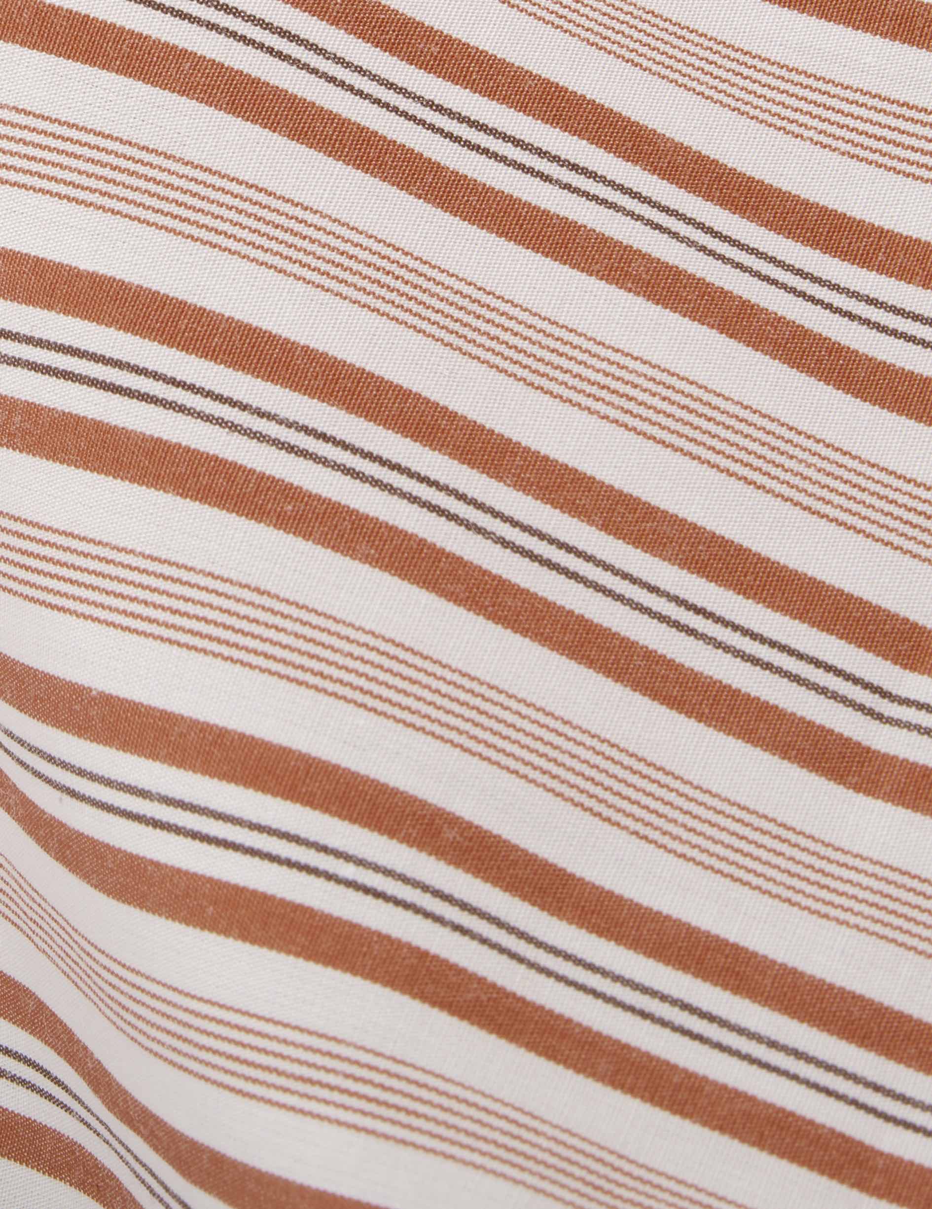 Chemise classique rayée marron - Popeline - Col Figaret