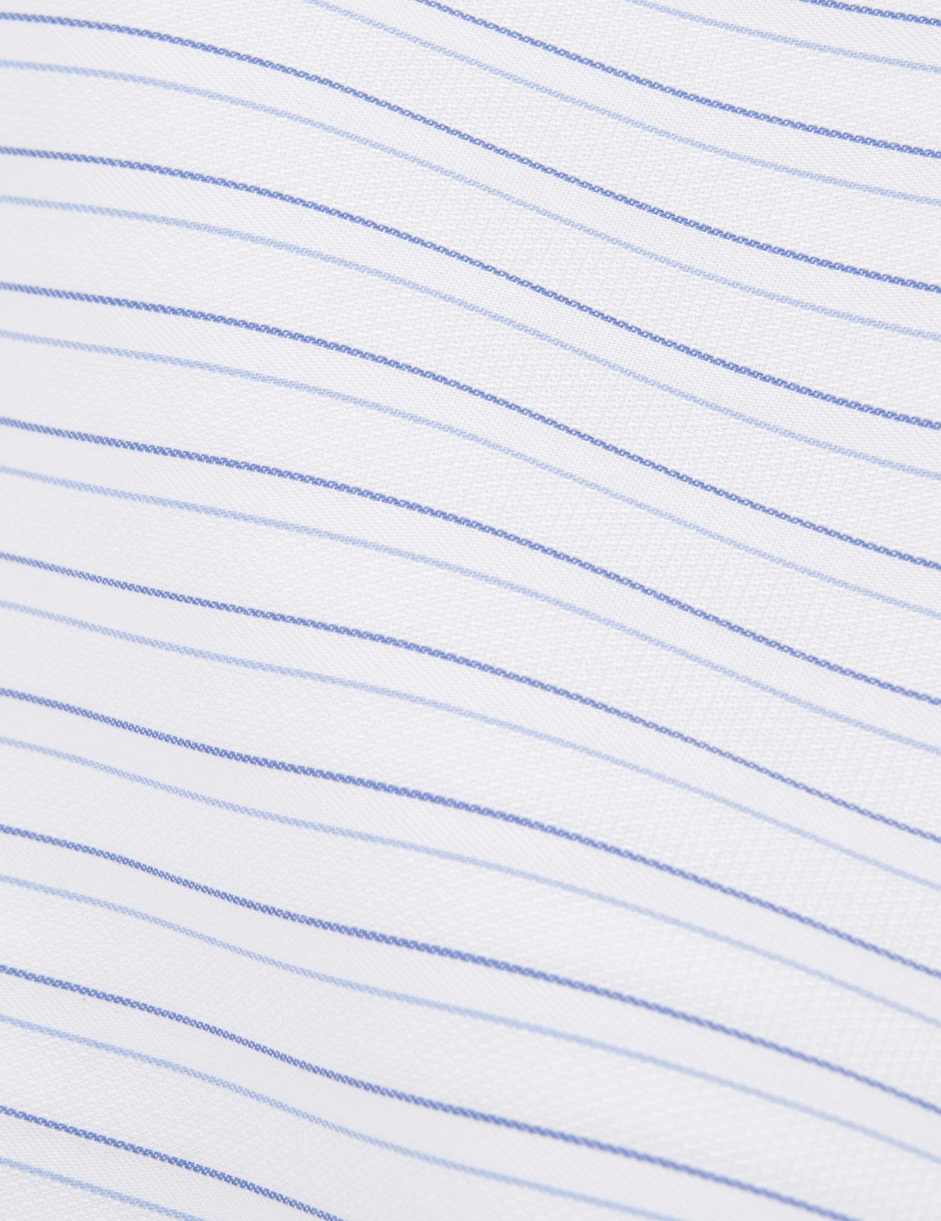 Chemise classique rayée bleue - Façonné - Col Figaret