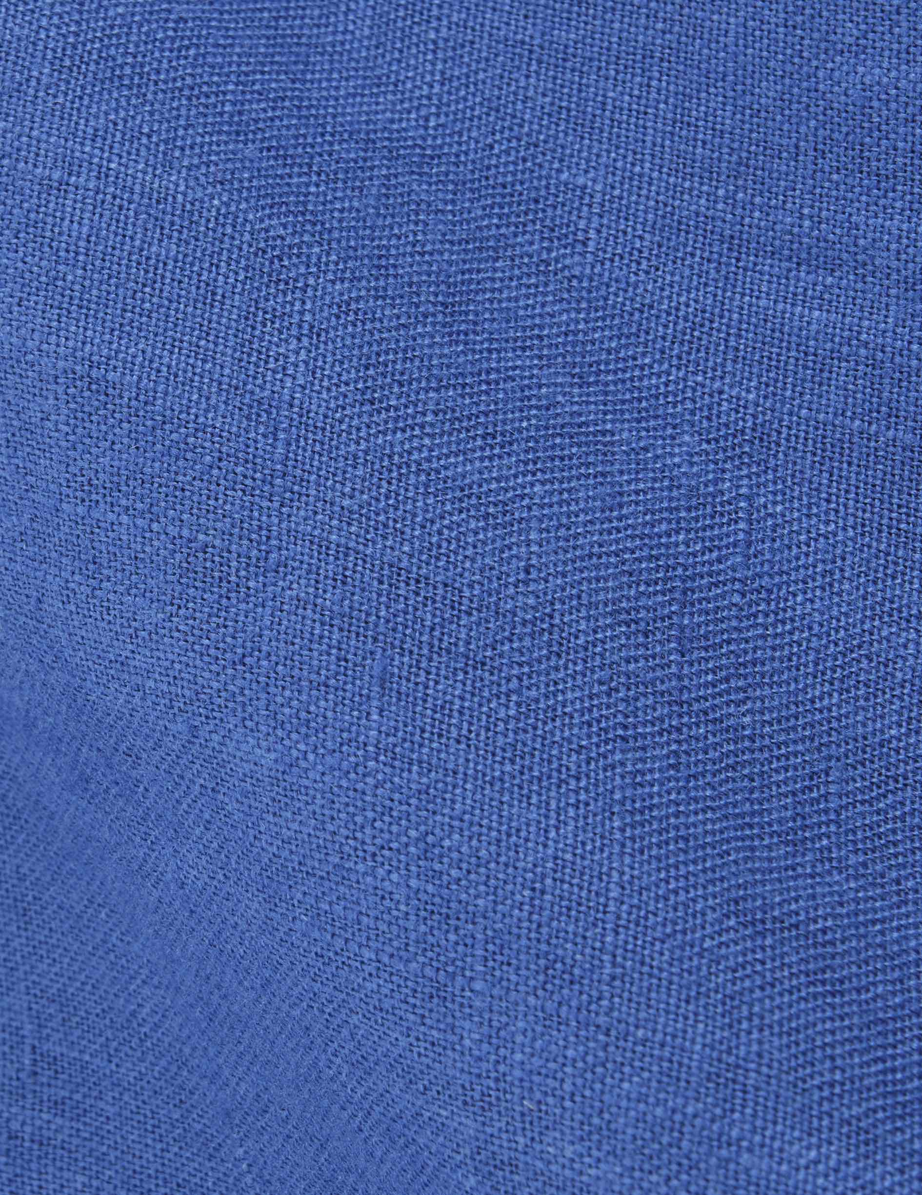 Blue linen Florian shirt - Lin - Français Collar