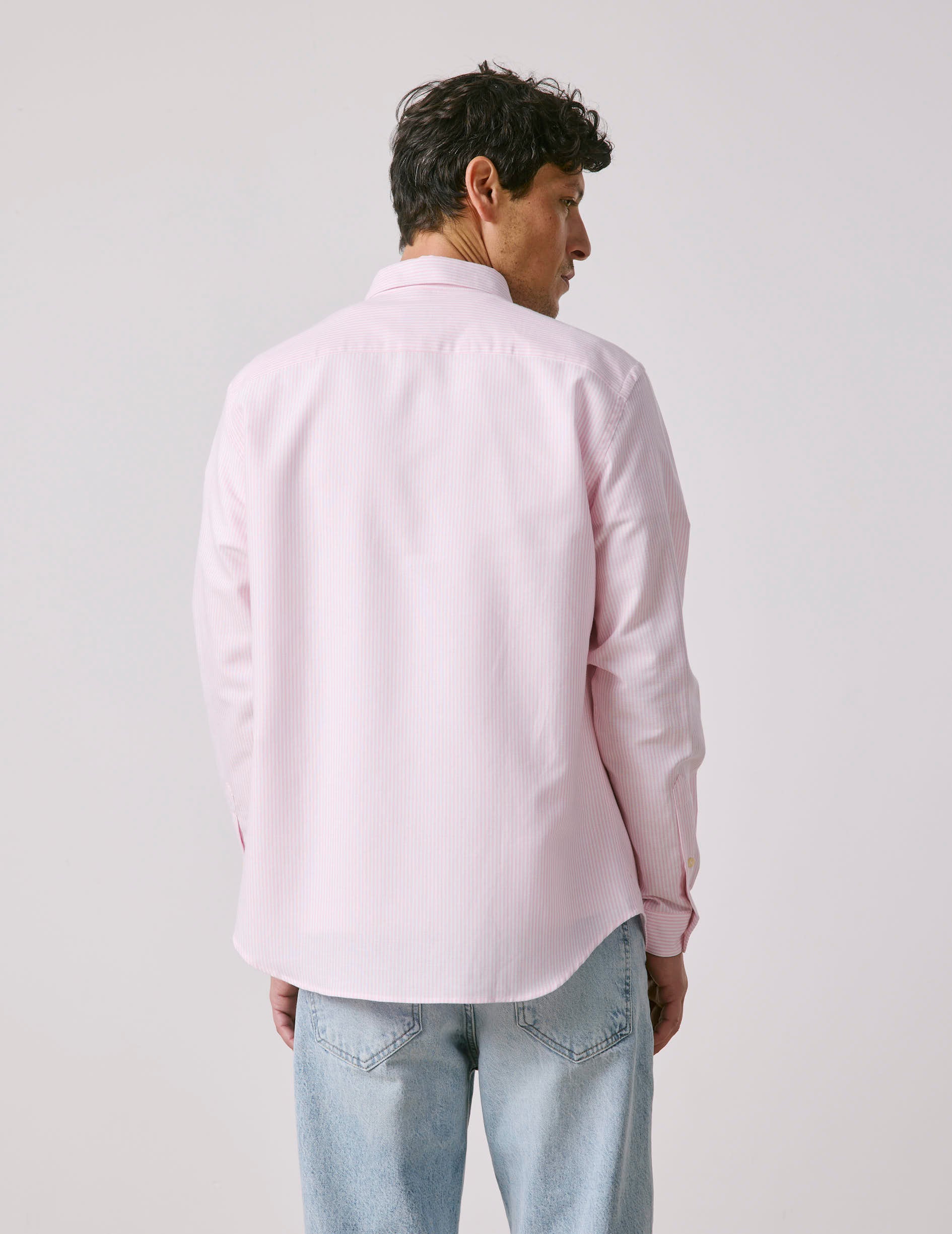 Gaspard Striped pink shirt - Oxford - American Collar