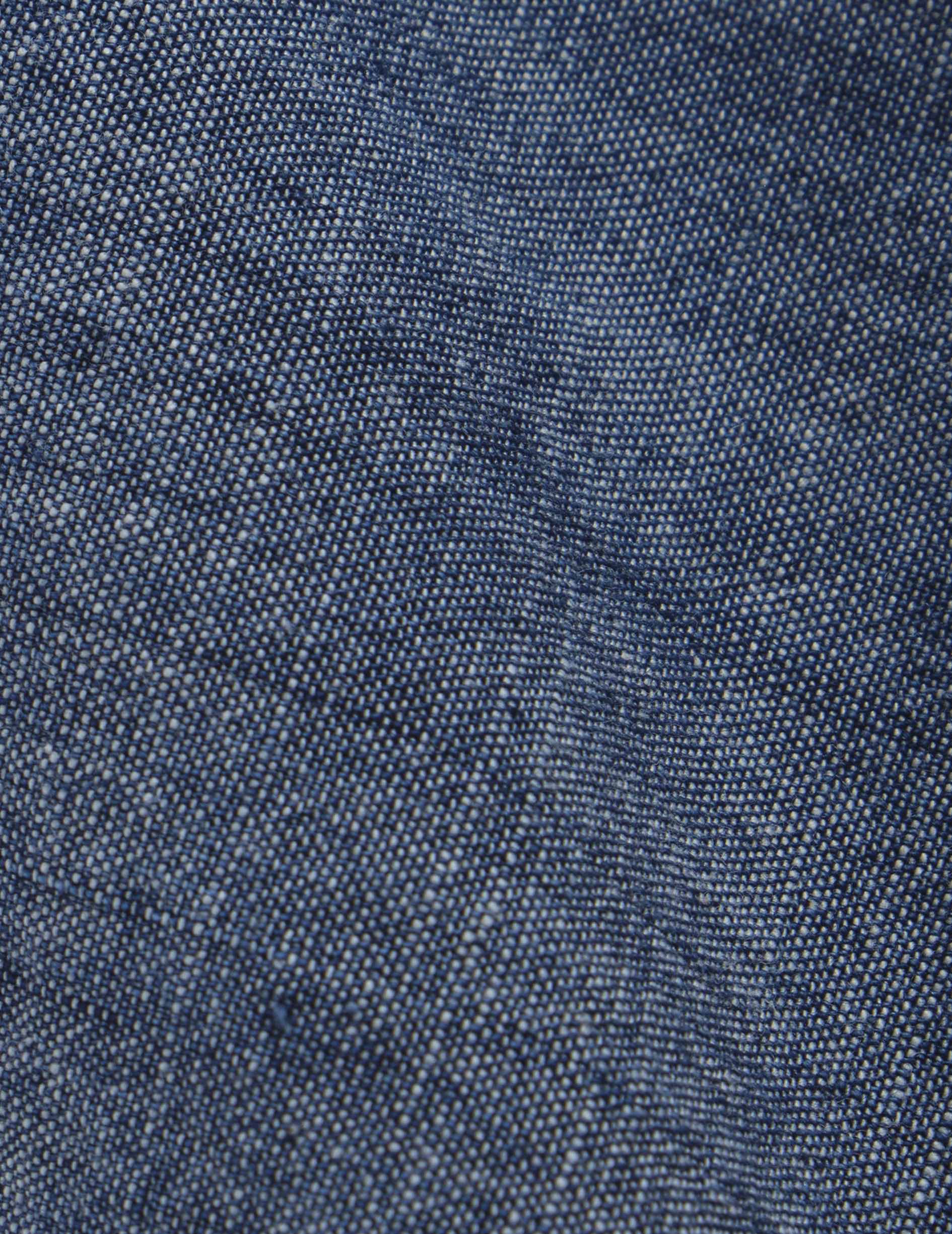 Guéthary Blue unisex shirt - Chambray - Shirt without collar stand Collar