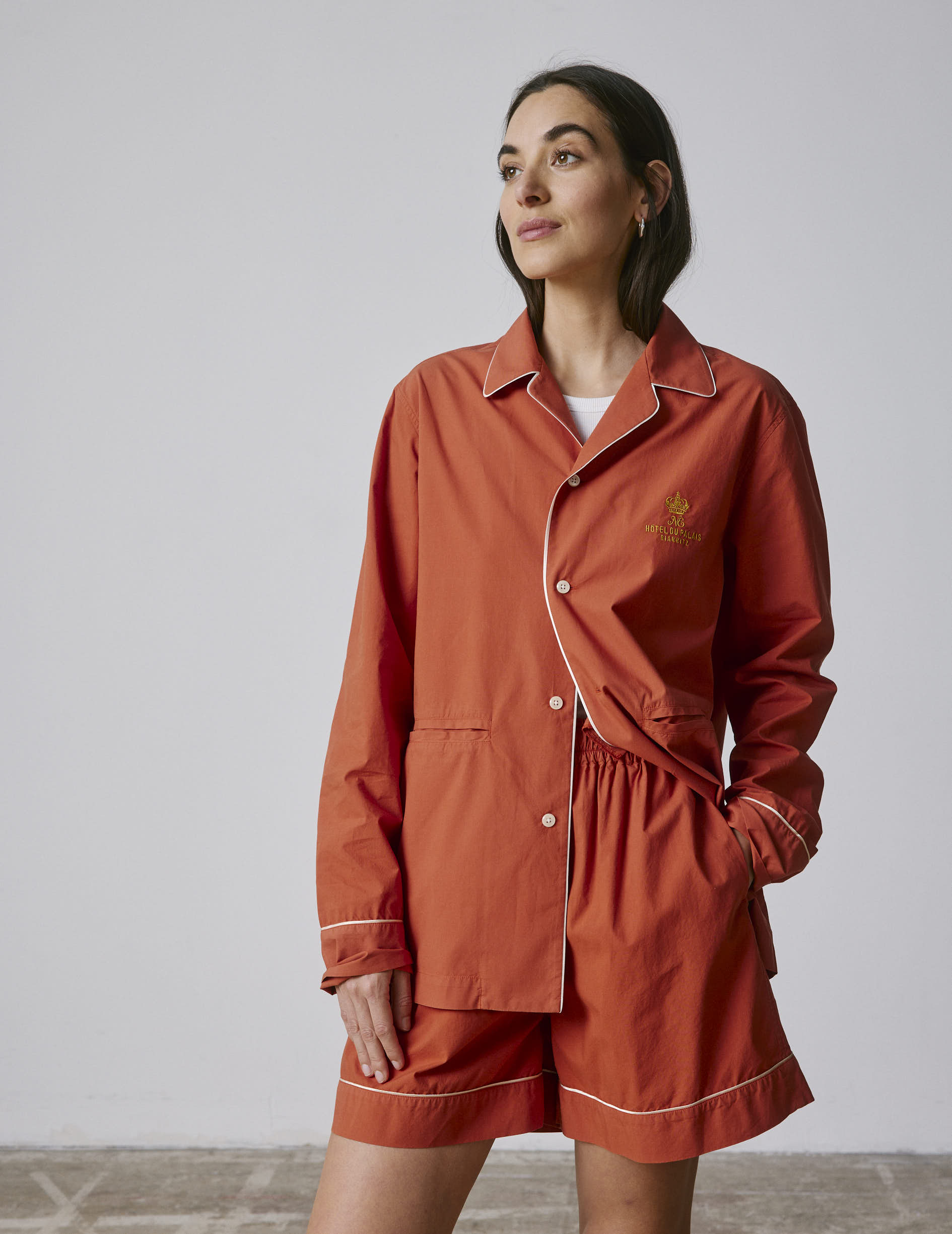 Ilbarritz rust-orange poplin short