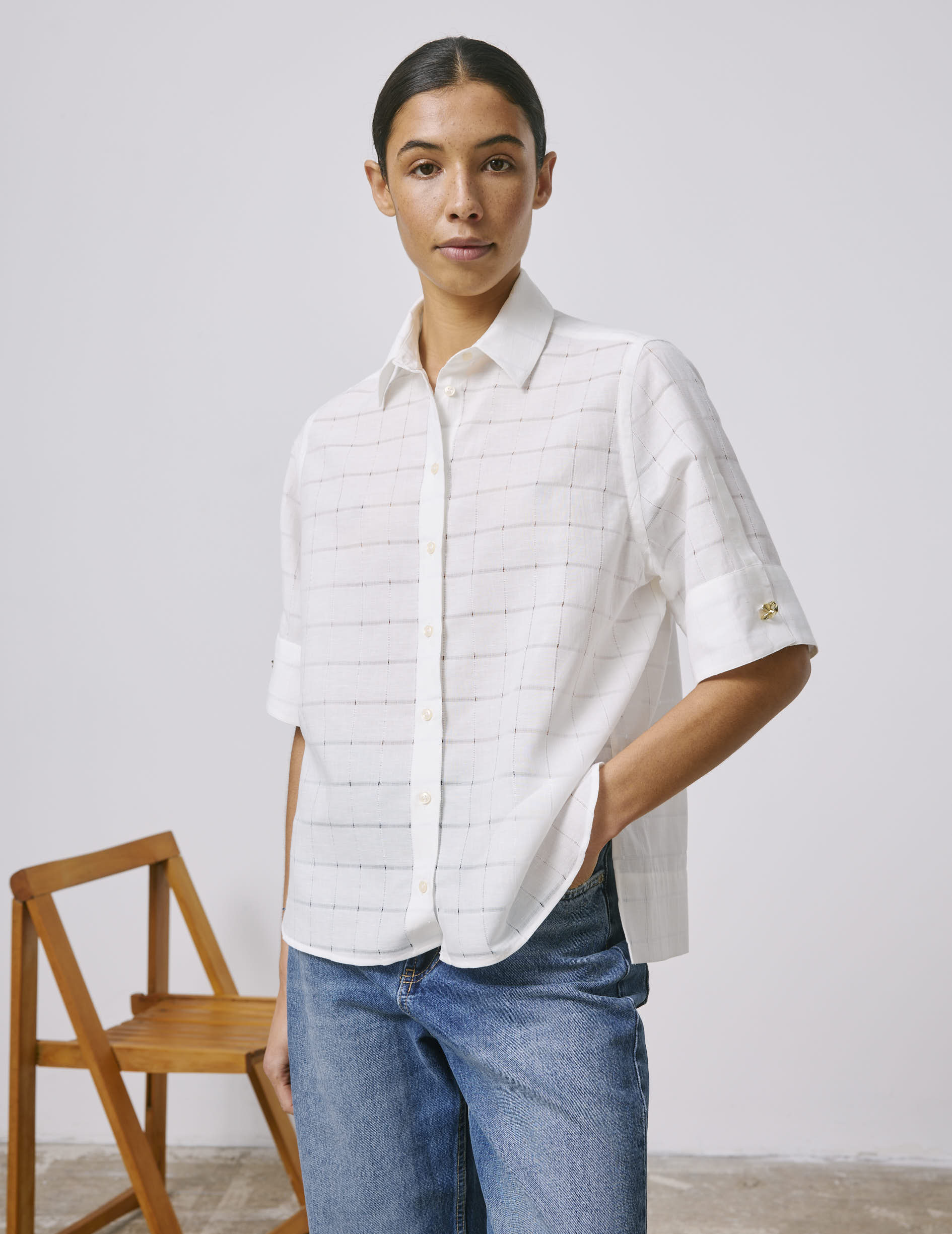 Ecru Jane shirt - Openwork - Shirt Collar