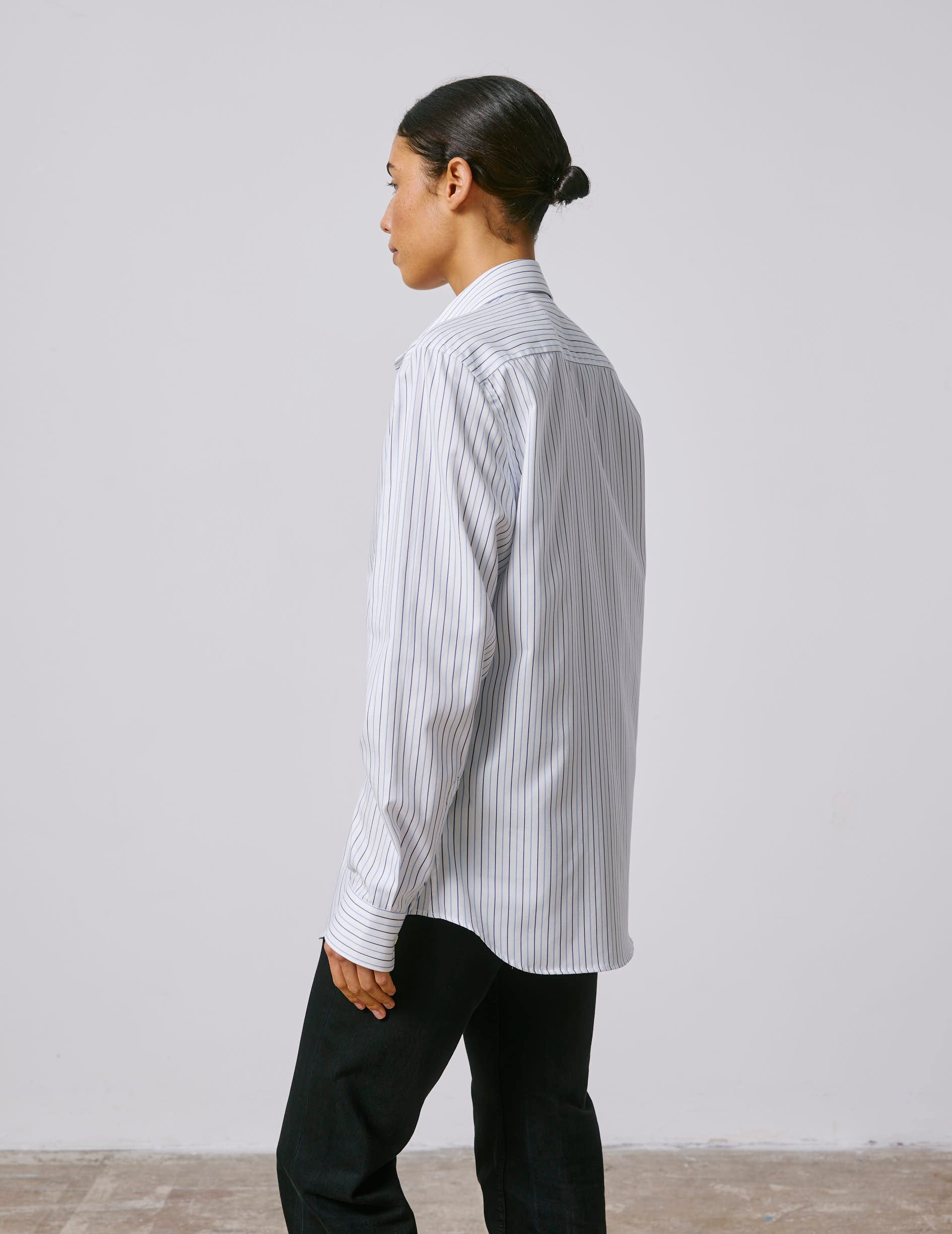 Unisex blue “Je t’aime” shirt - Dobby - Figaret Collar