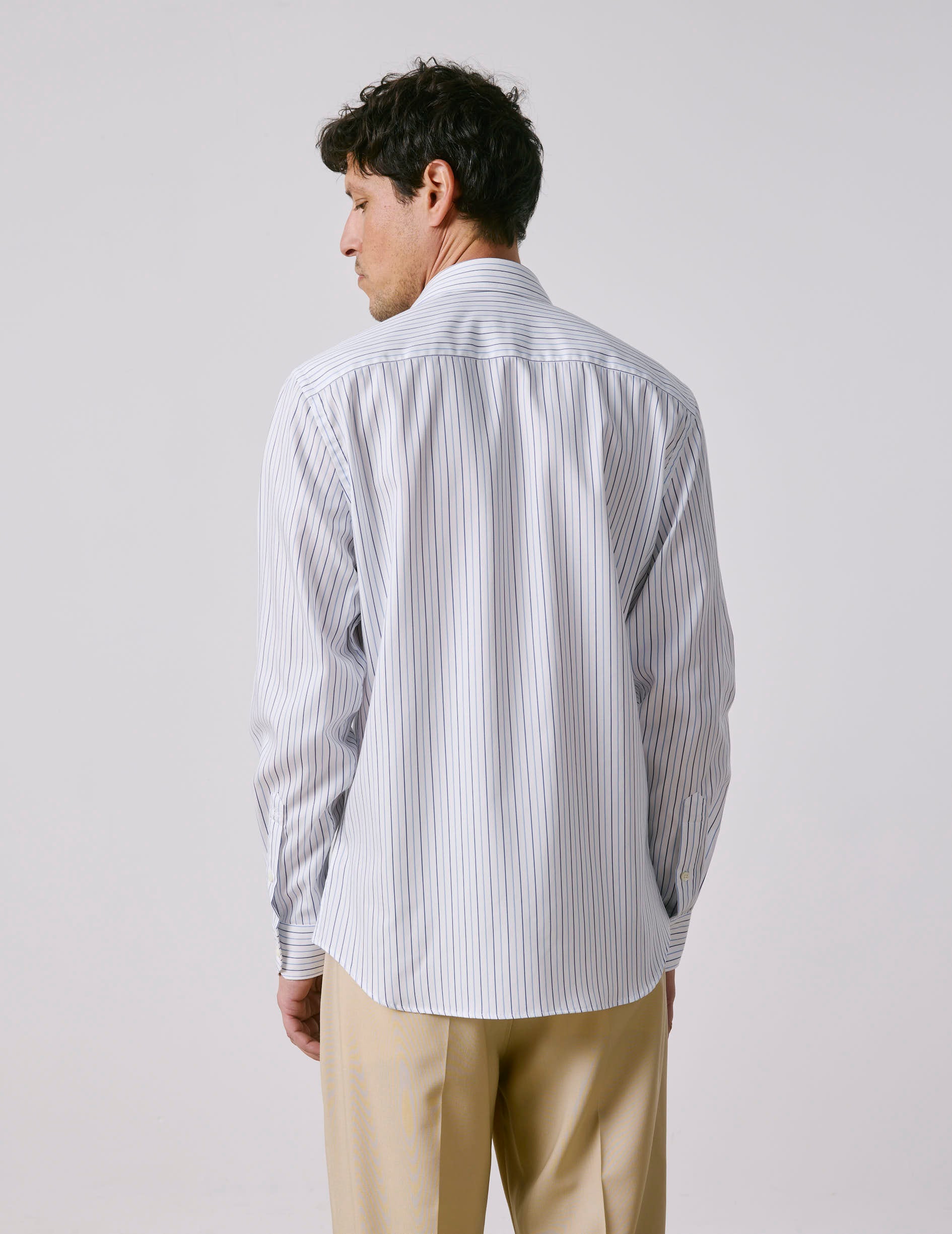 Unisex blue “Je t’aime” shirt - Dobby - Figaret Collar