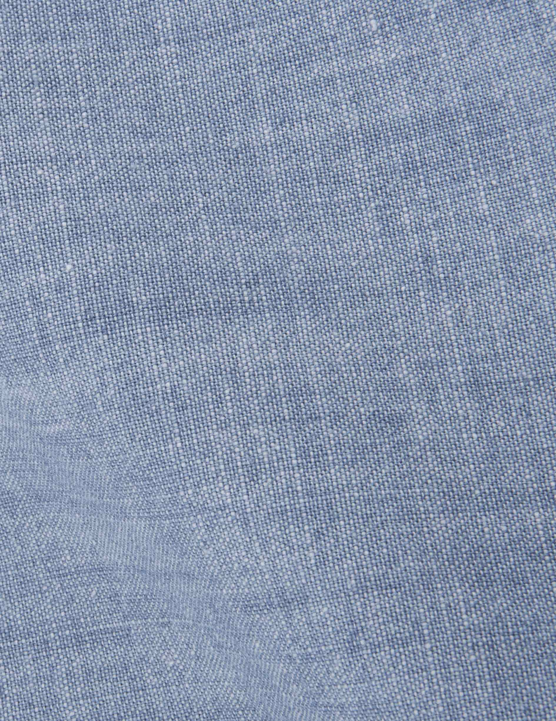 Unisex blue “Je t’aime” shirt - Chambray - Figaret Collar