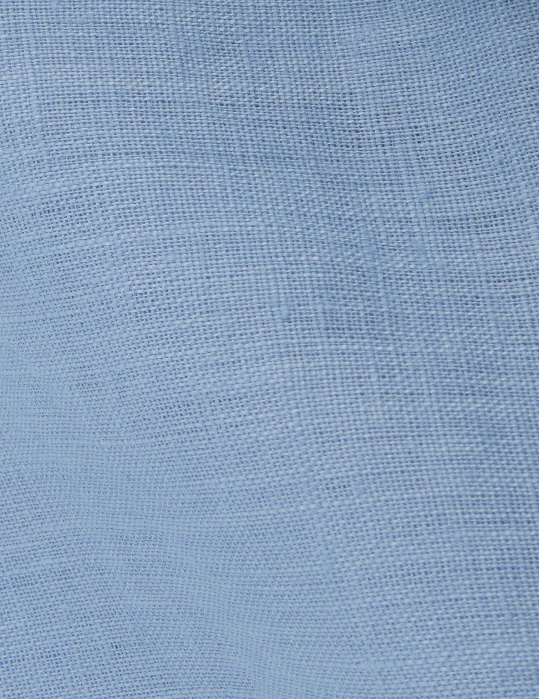 Lanaée shirt in light blue linen - Linen - Officer Collar