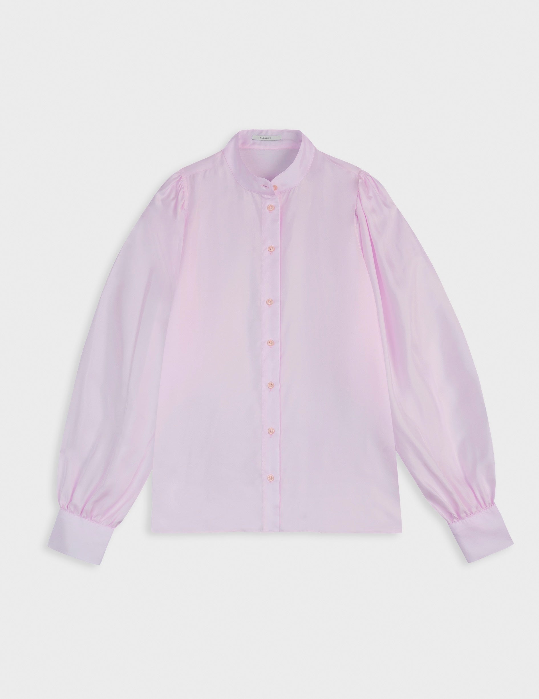 Light pink Lanaée shirt - Silk - Officer Collar