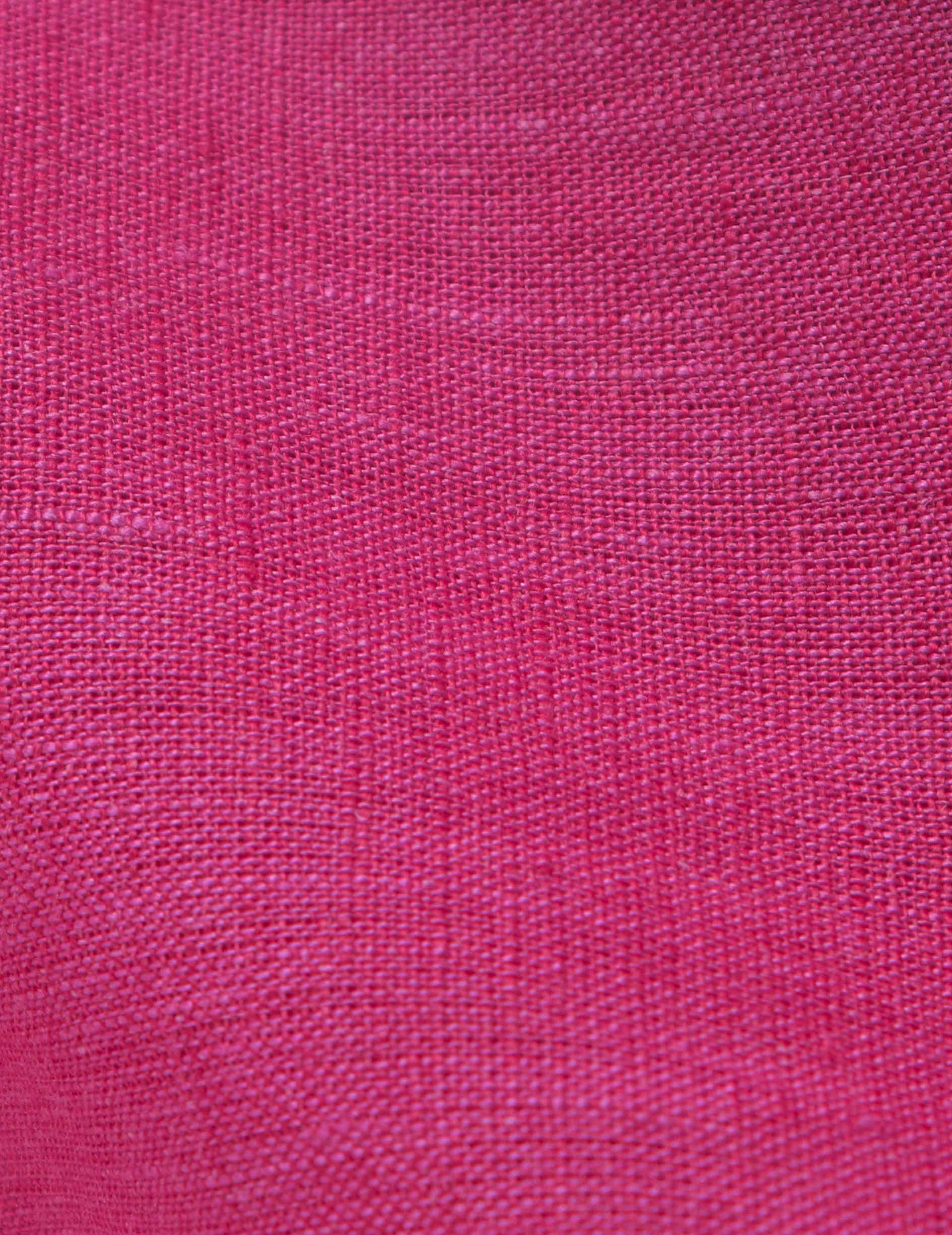 Fuchsia linen oversized Lizandra shirt - Linen - Shirt Collar