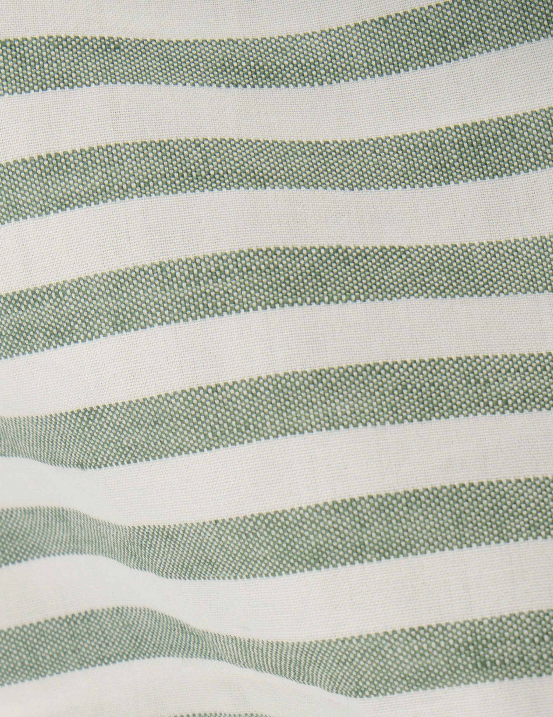 Striped green cotton and linen Louis pajama