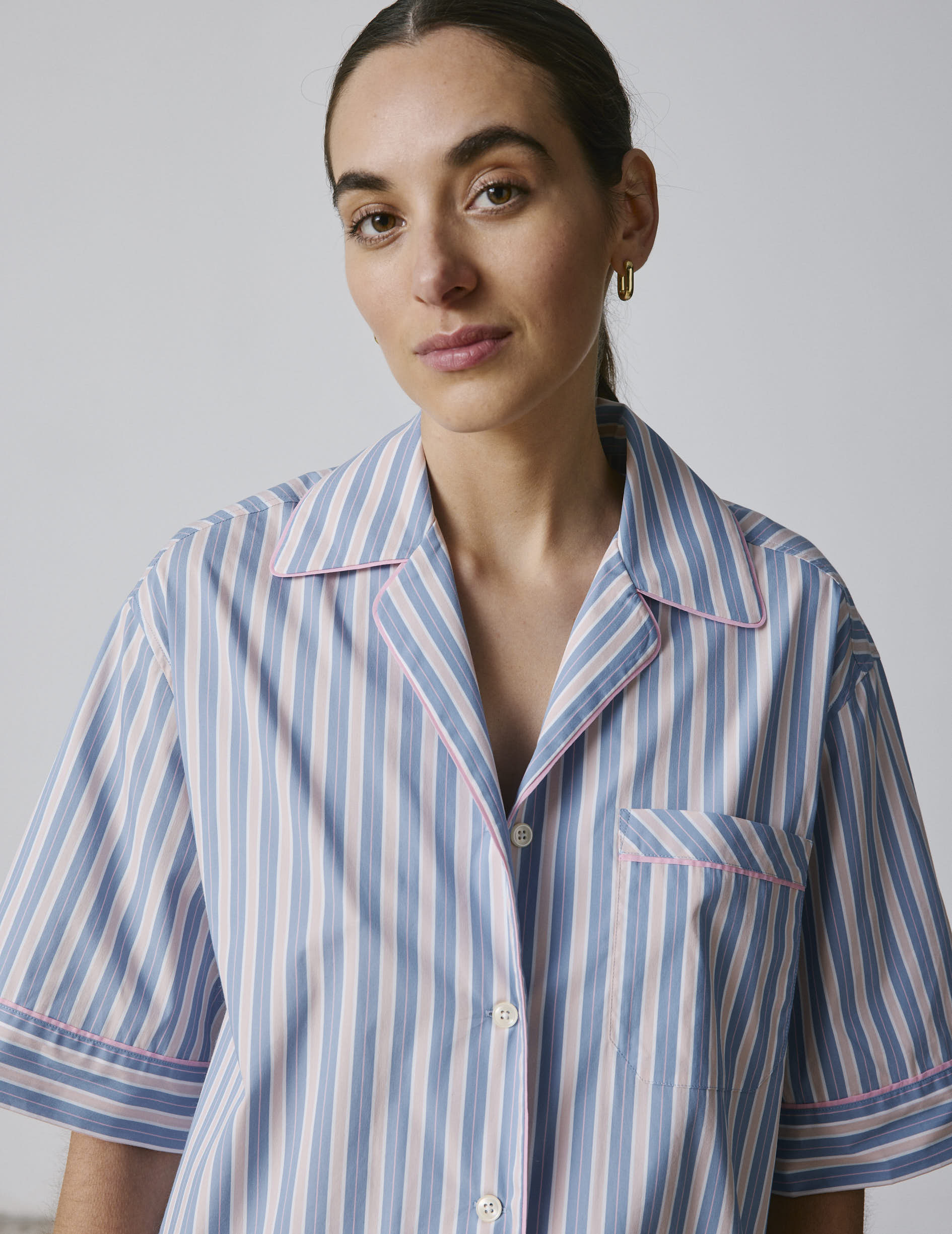 Louisy pink striped cotton pajamas