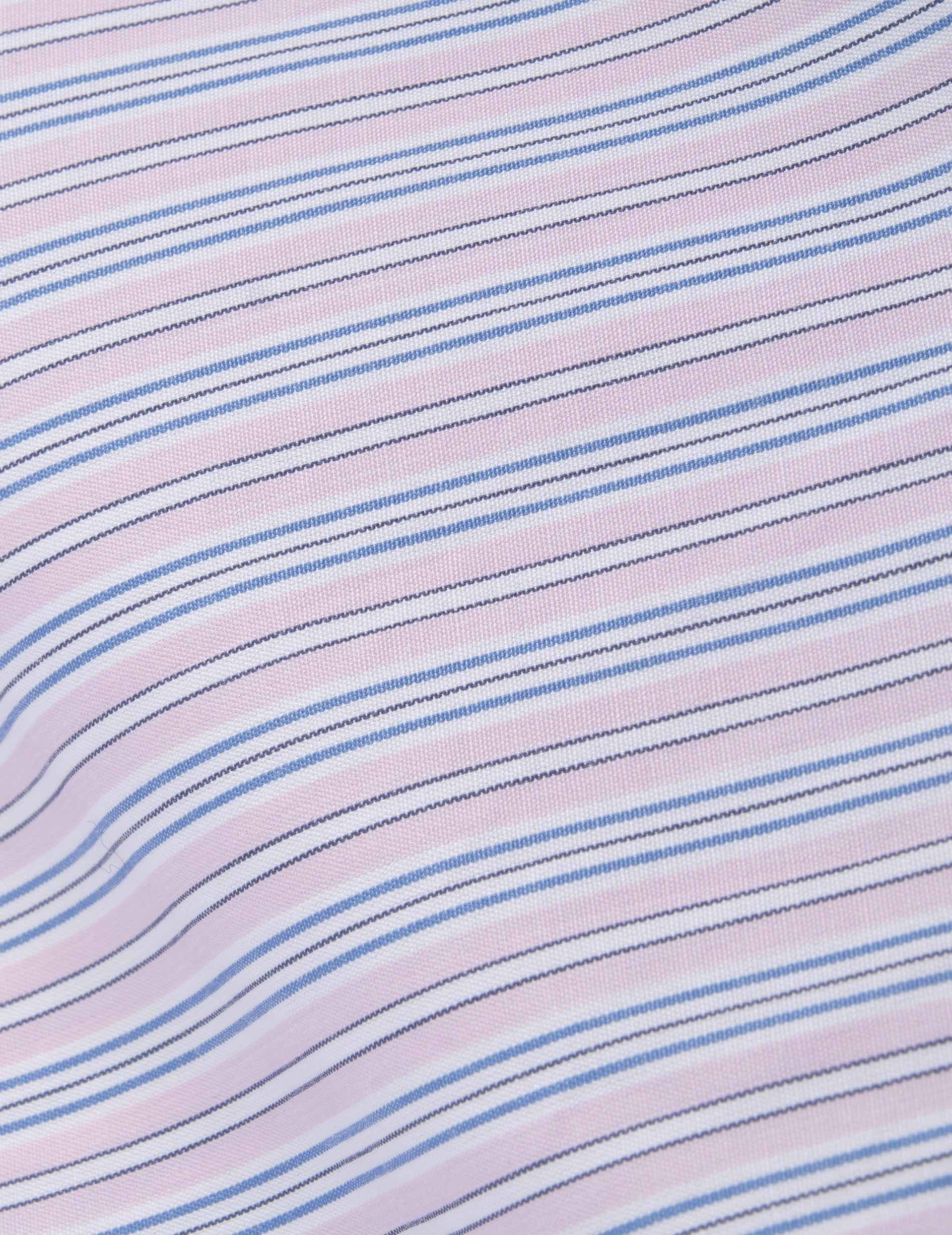Striped pink Marion shirt - Poplin - Shirt Collar