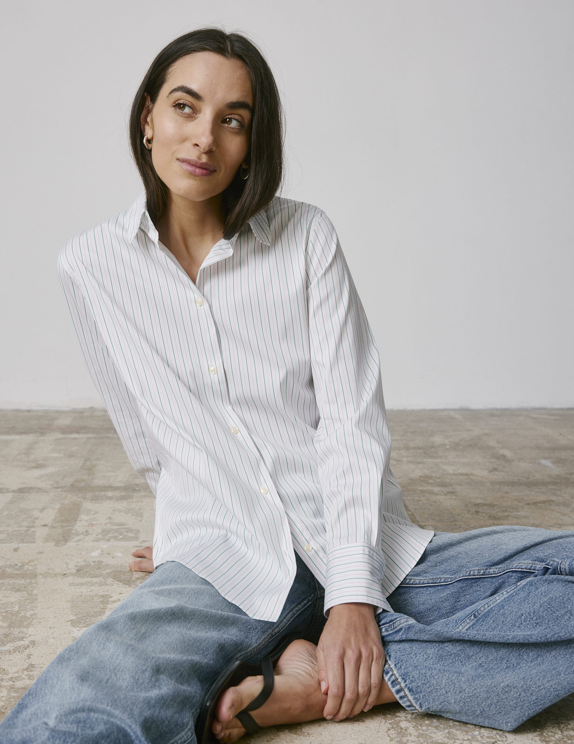 Marion green shirt - Twill - Shirt Collar