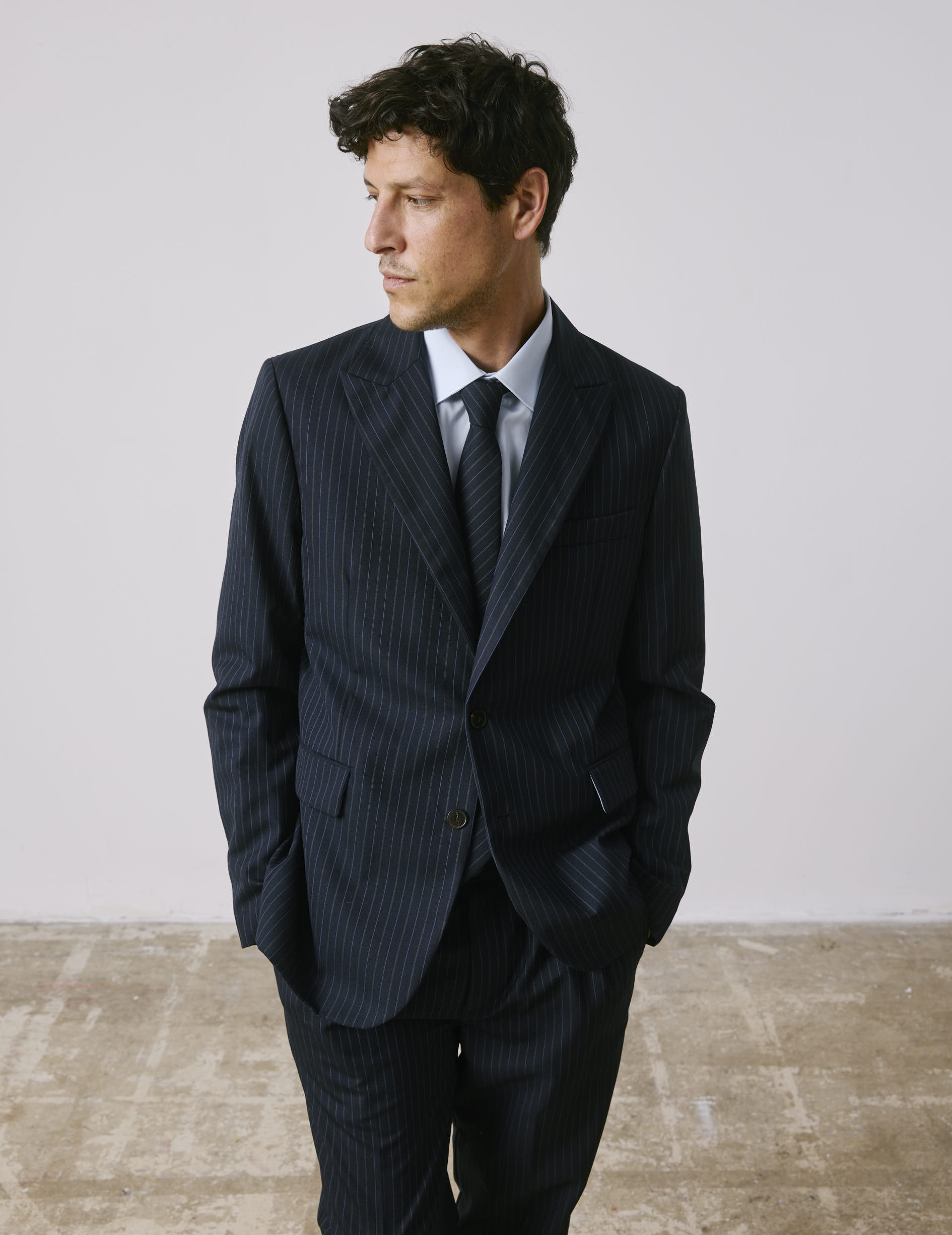 Marlon navy virgin wool suit jacket