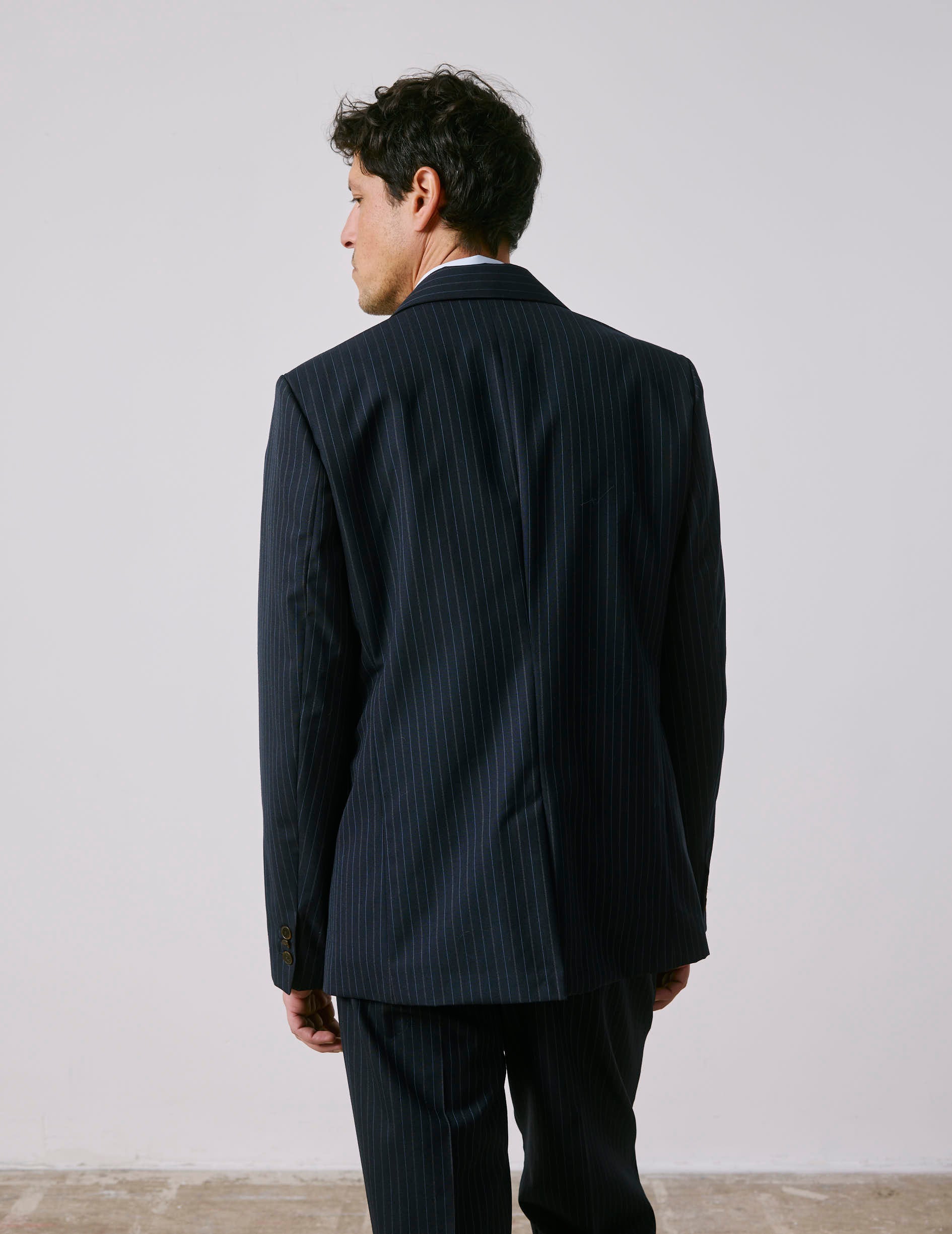 Marlon navy virgin wool suit jacket