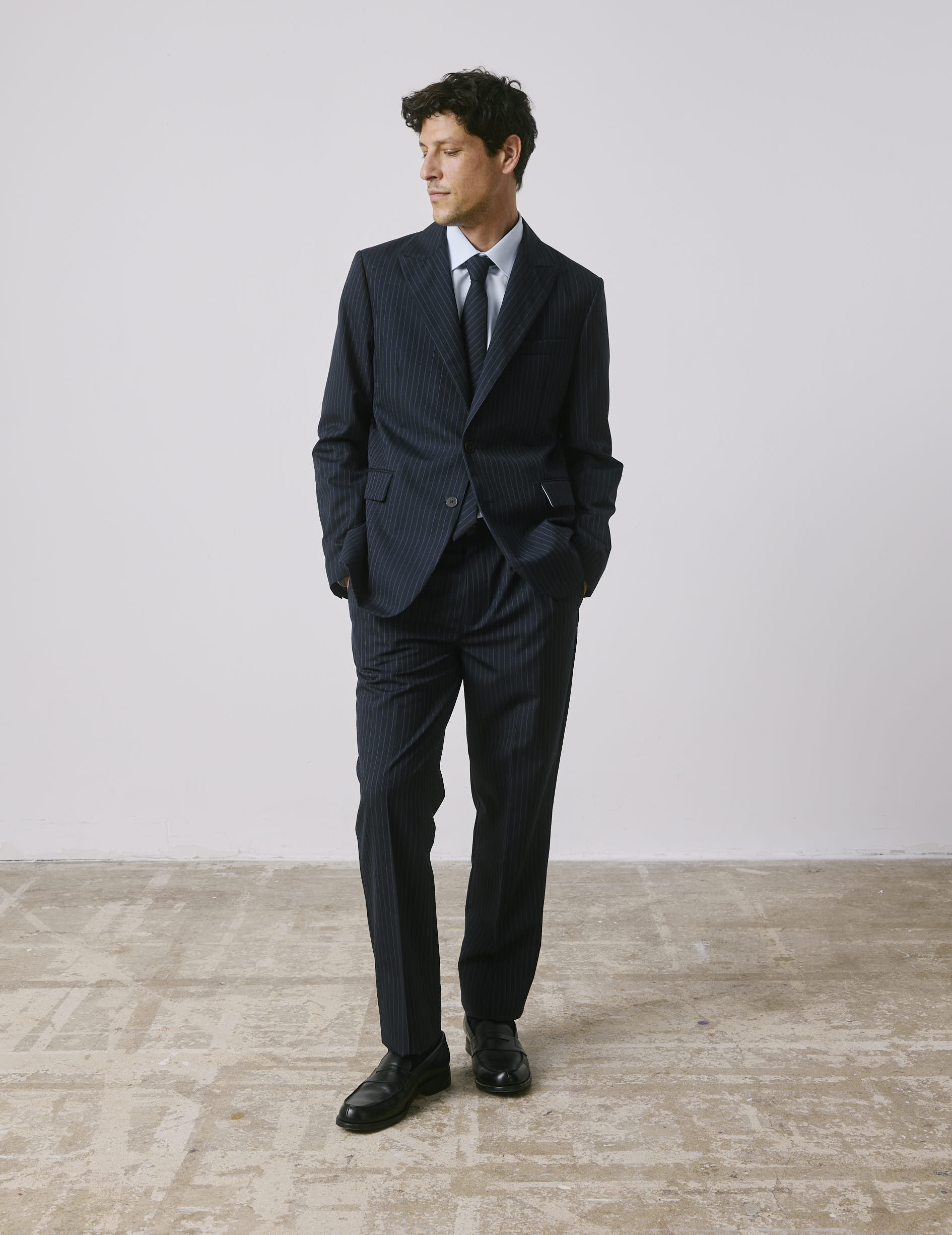 Marlon navy virgin wool suit jacket