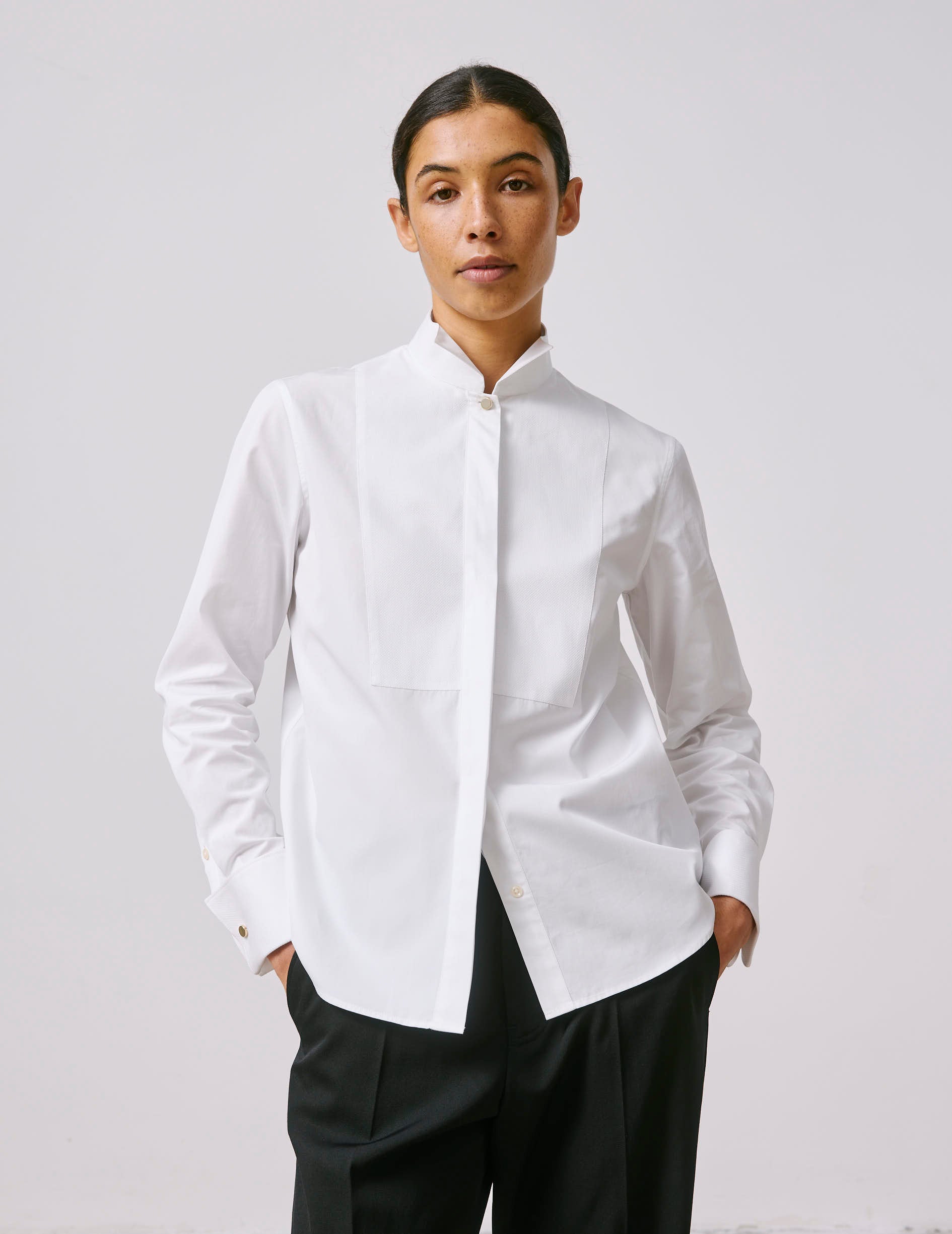 Nadine white shirt - Poplin - Wing Collar - French Cuffs
