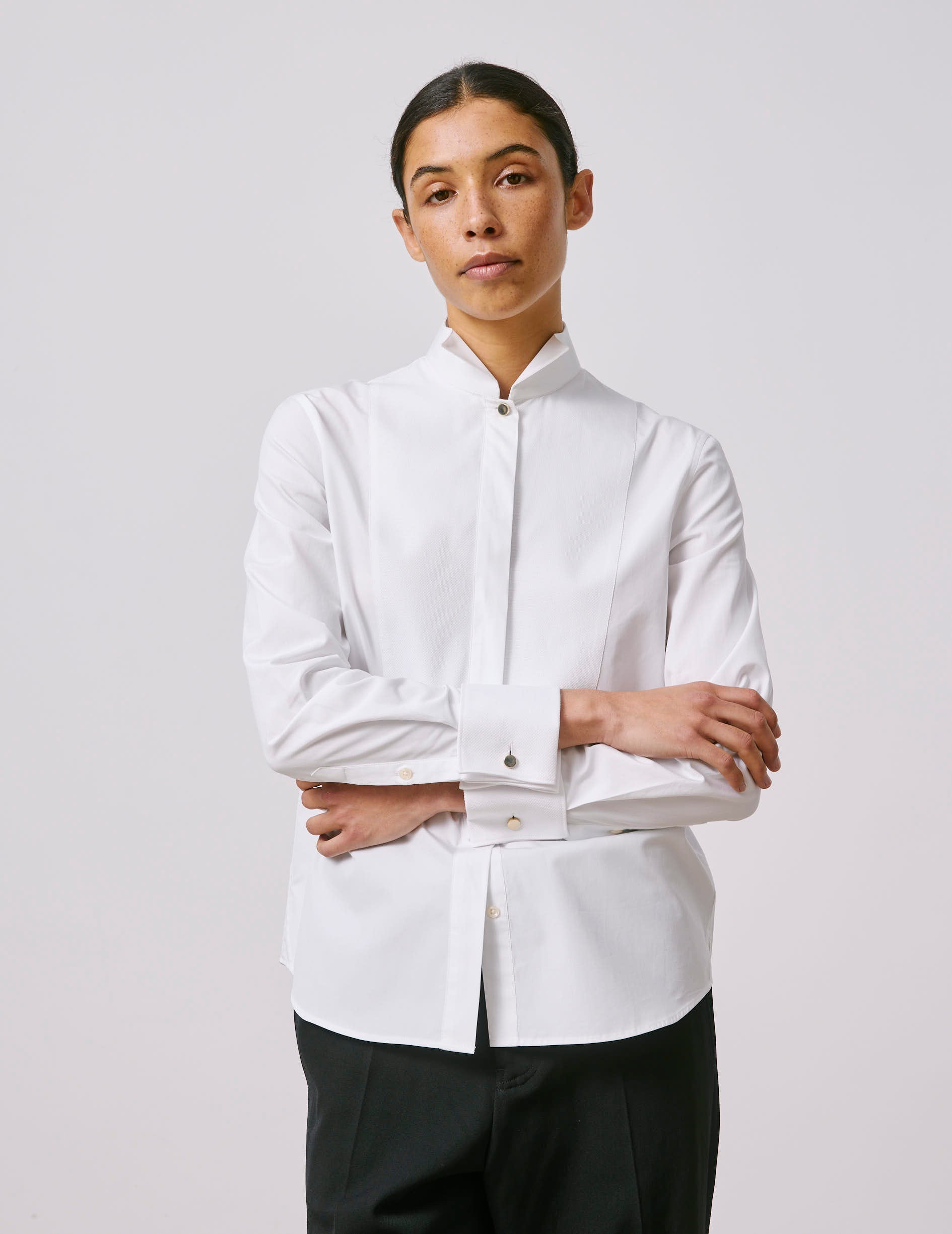 Nadine white shirt - Poplin - Wing Collar - French Cuffs