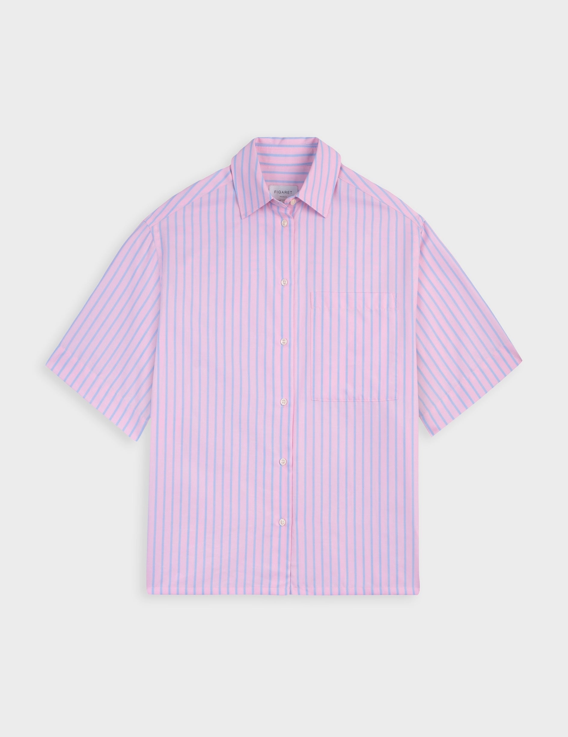 Pink striped Natasha shirt - Oxford - Shirt Collar